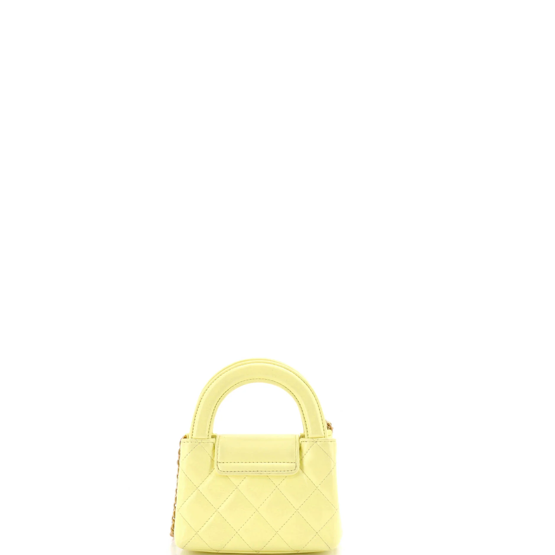 Kelly Top Handle Shopping Bag Quilted Shiny Aged Calfskin Nano - Image 3
