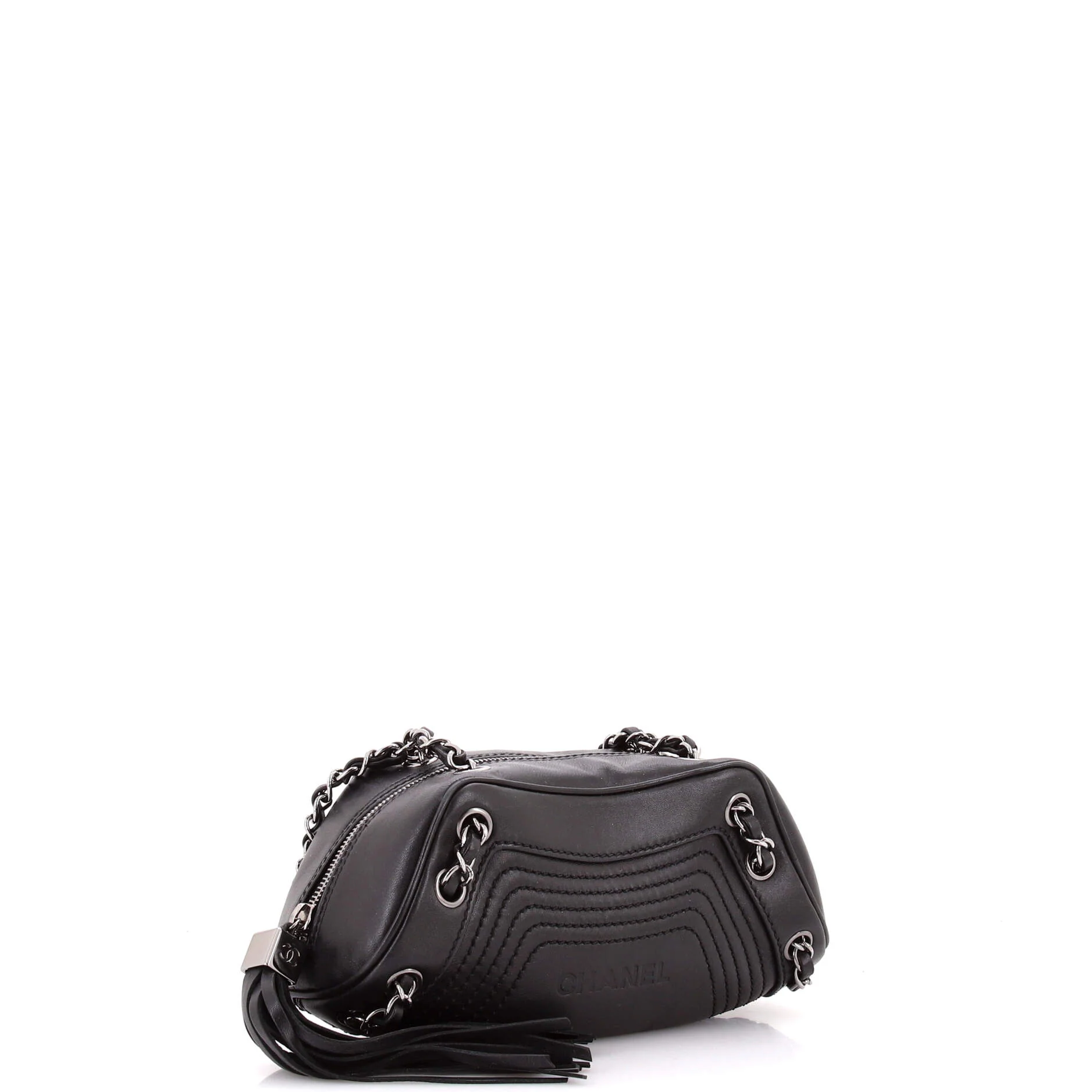 Lax Tassel Chain Shoulder Bag Leather Small - Image 2