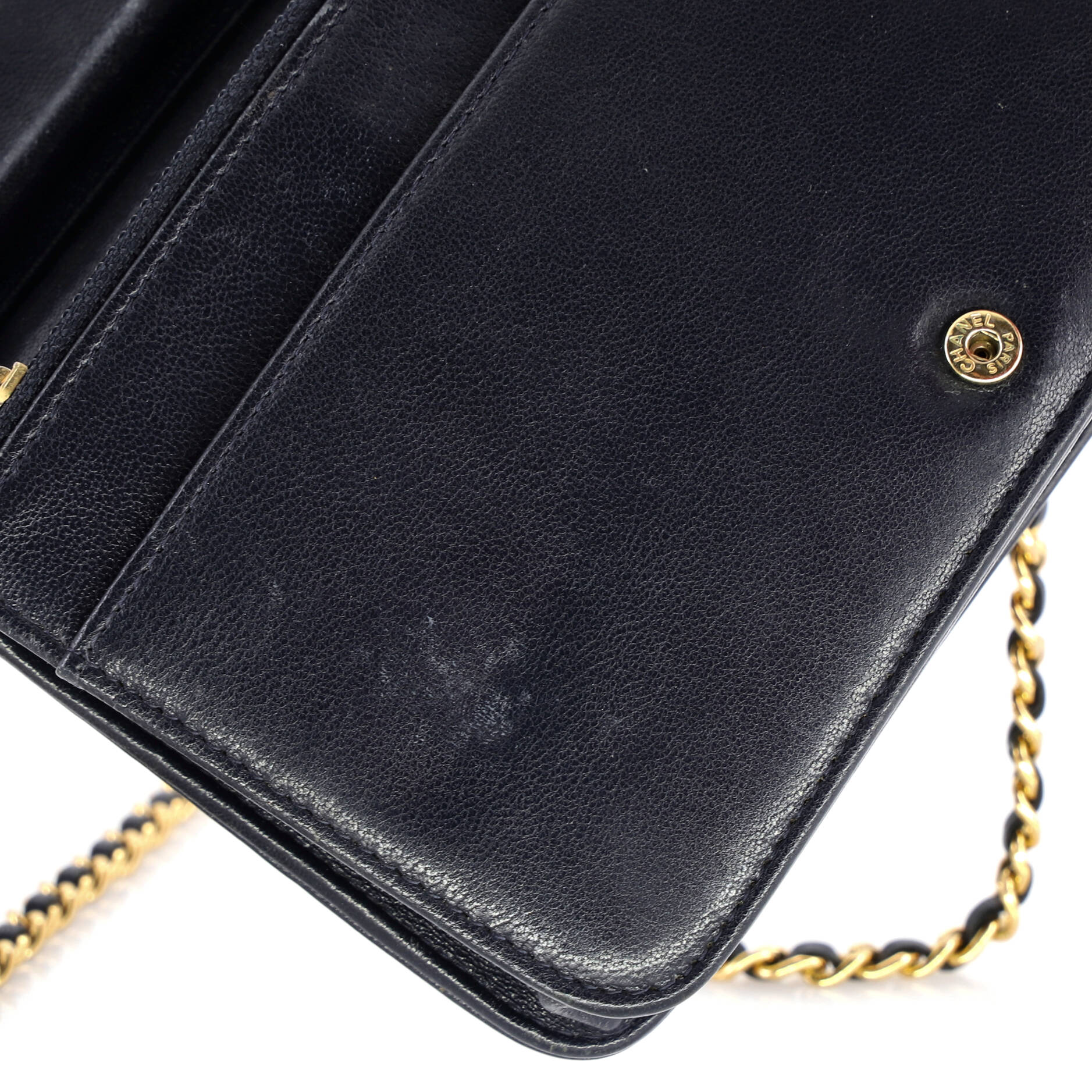 Mademoiselle Vintage Wallet on Chain Quilted Sheepskin - Image 6