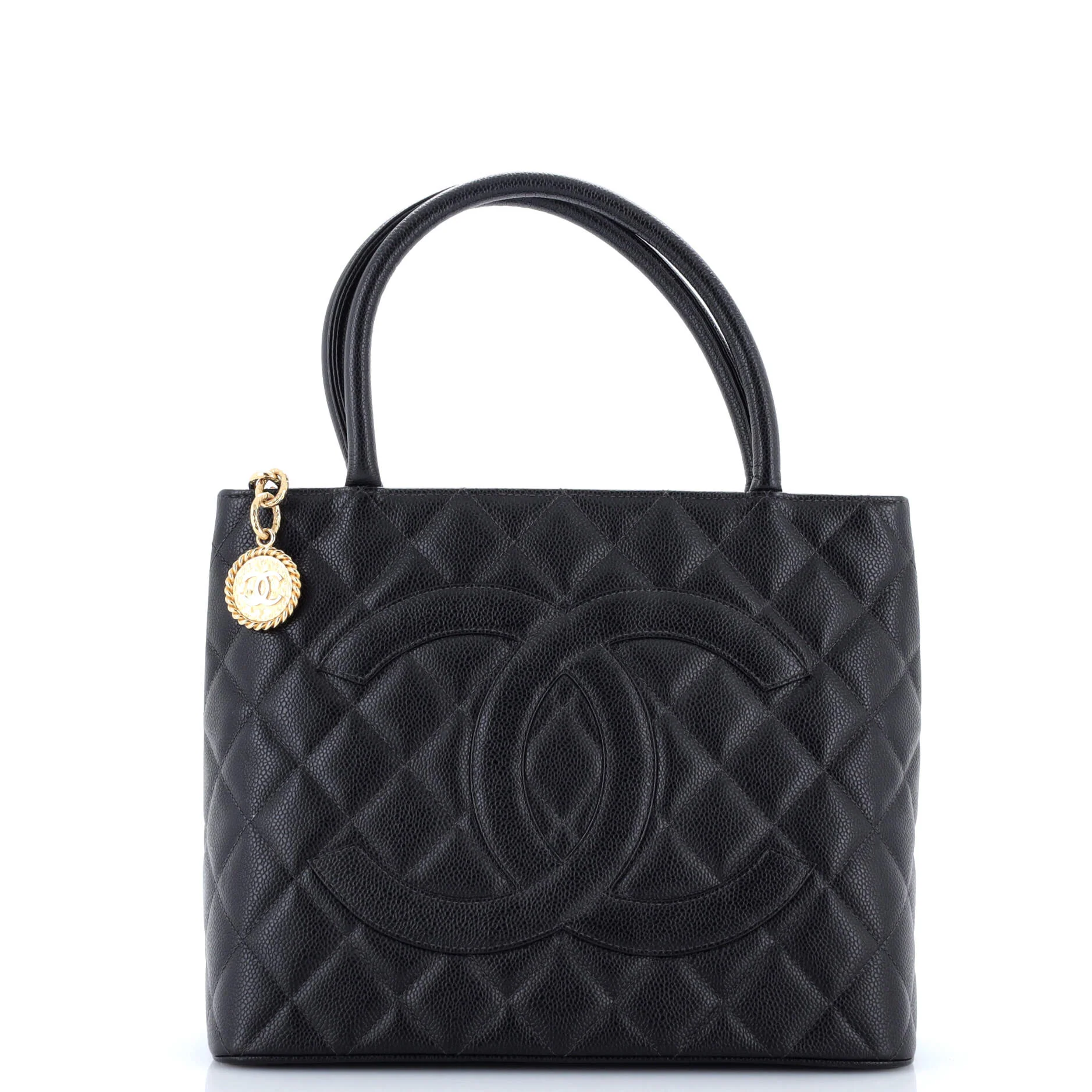 Medallion Tote Quilted Caviar