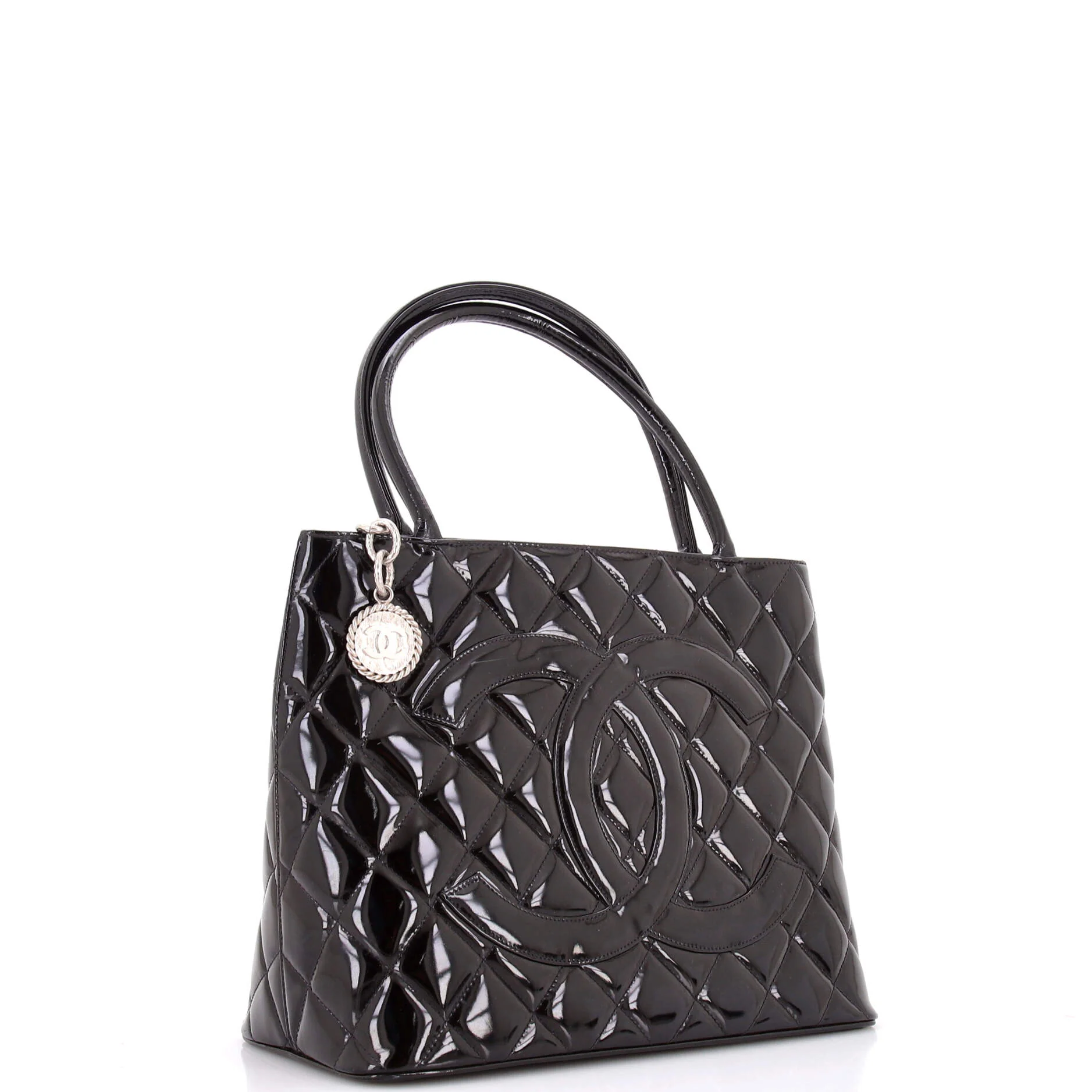 Medallion Tote Quilted Patent - Image 2