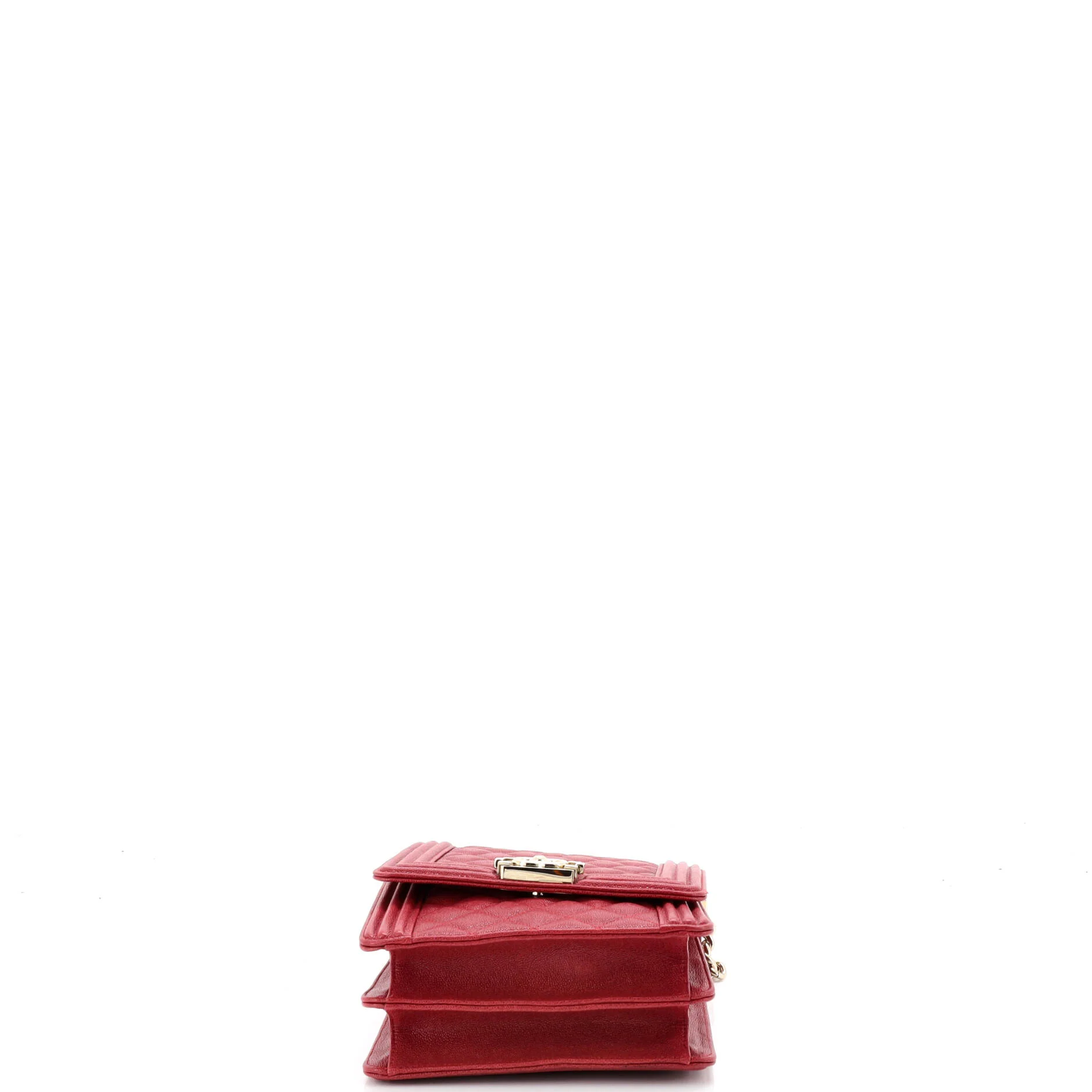 North South Boy Flap Bag Quilted Caviar Small - Image 4