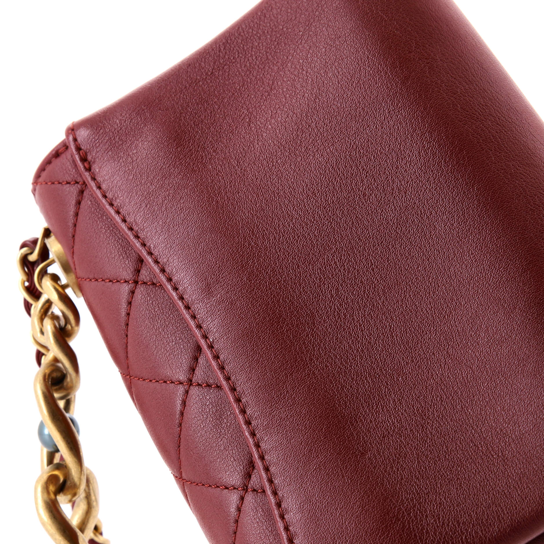 Pearl Boy Chain Flap Bag Quilted Calfskin Mini - Image 7