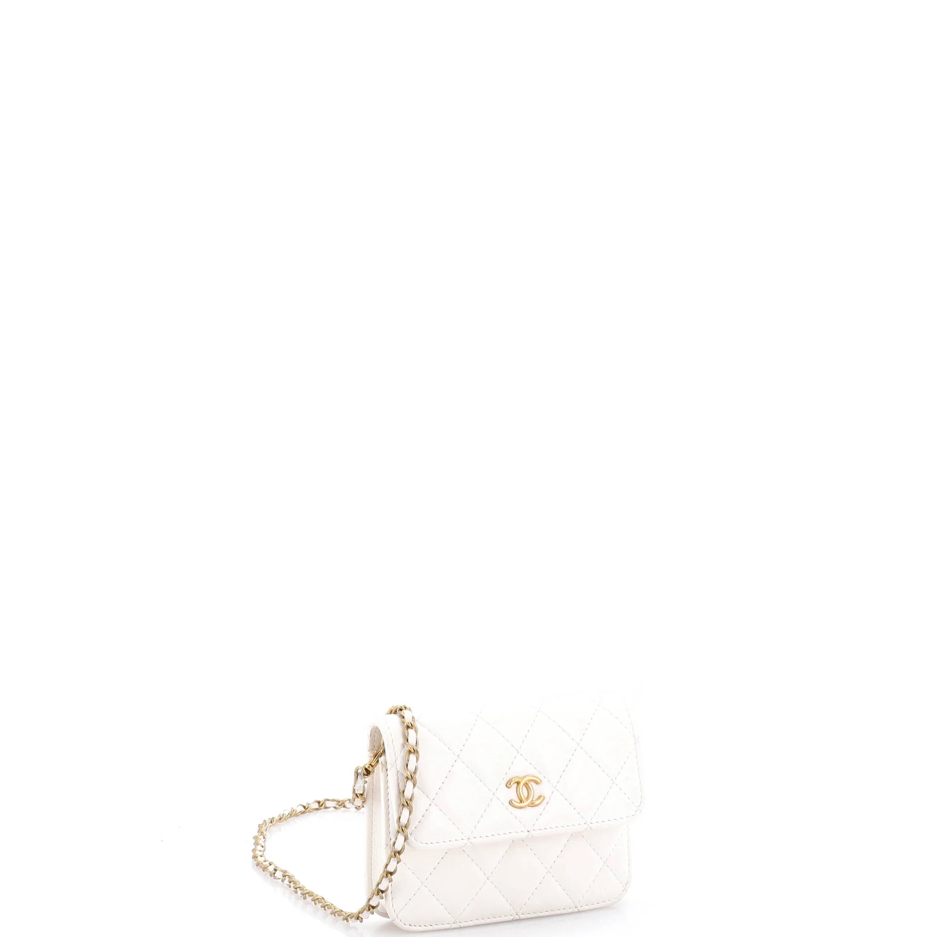 Pearl Crush Flap Clutch with Chain Quilted Lambskin Mini - Image 2