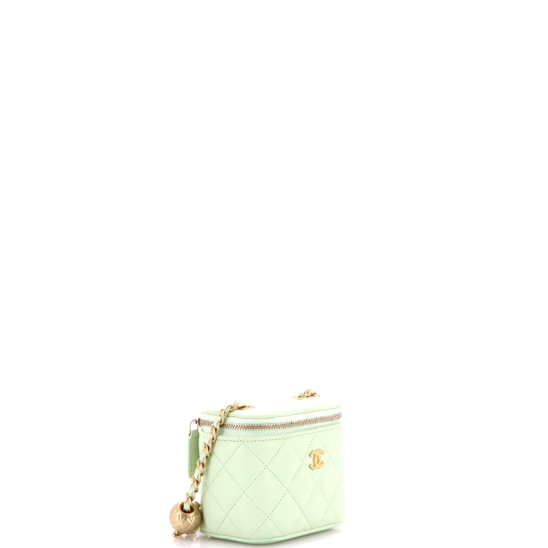 Pearl Crush Vanity Case with Chain Quilted Lambskin Mini - Image 2