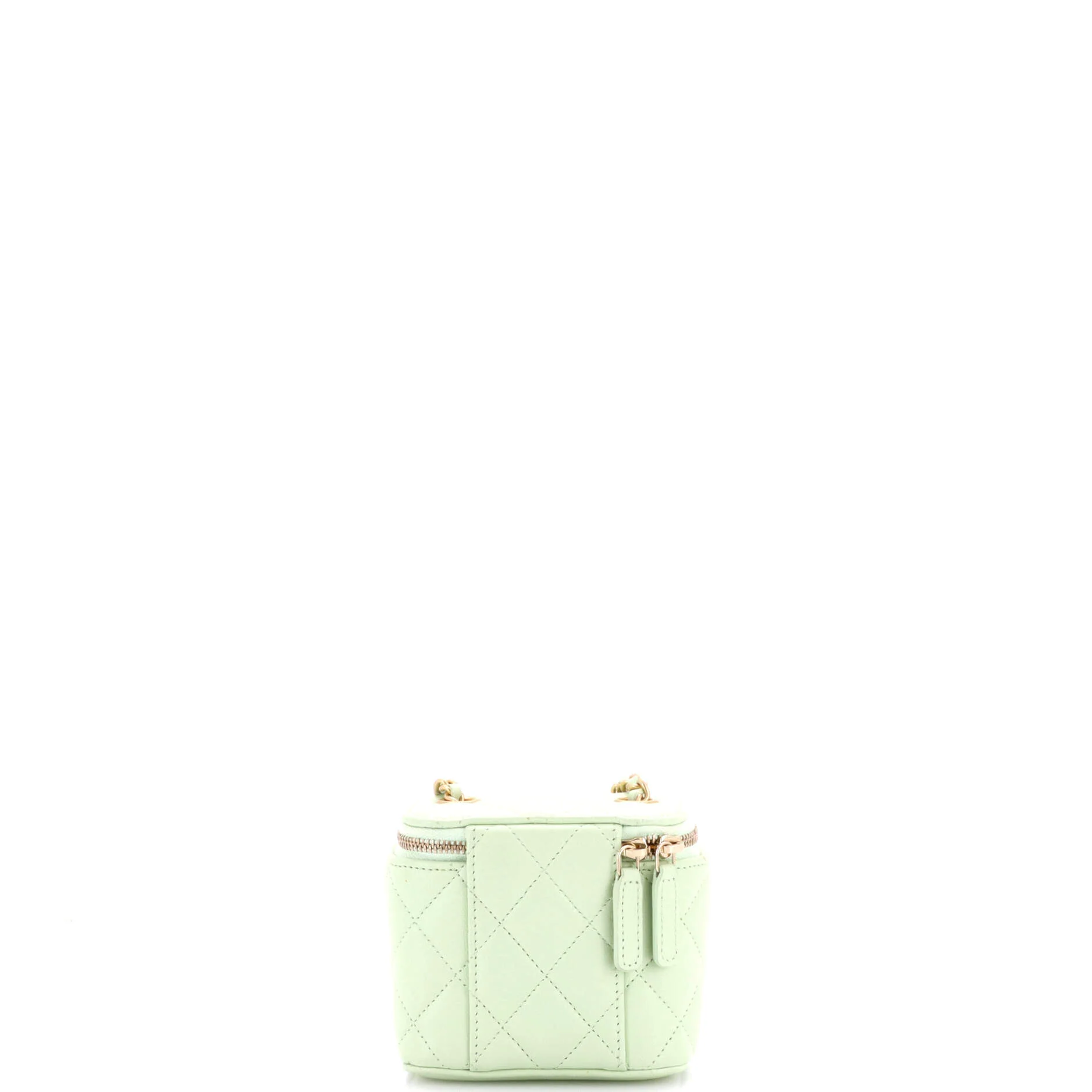 Pearl Crush Vanity Case with Chain Quilted Lambskin Mini - Image 3