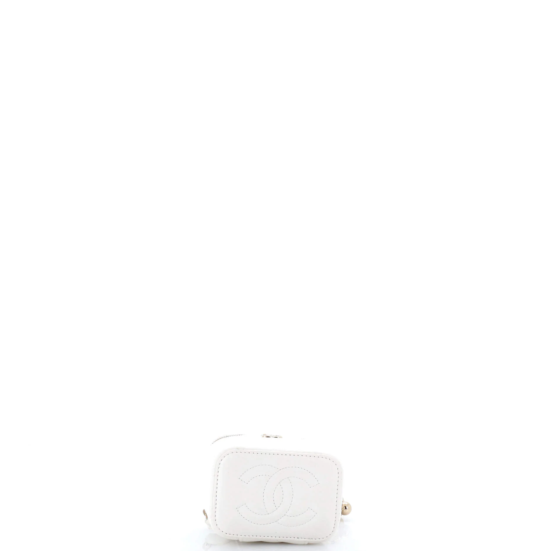 Pearl Crush Vanity Case with Chain Quilted Lambskin Mini - Image 4