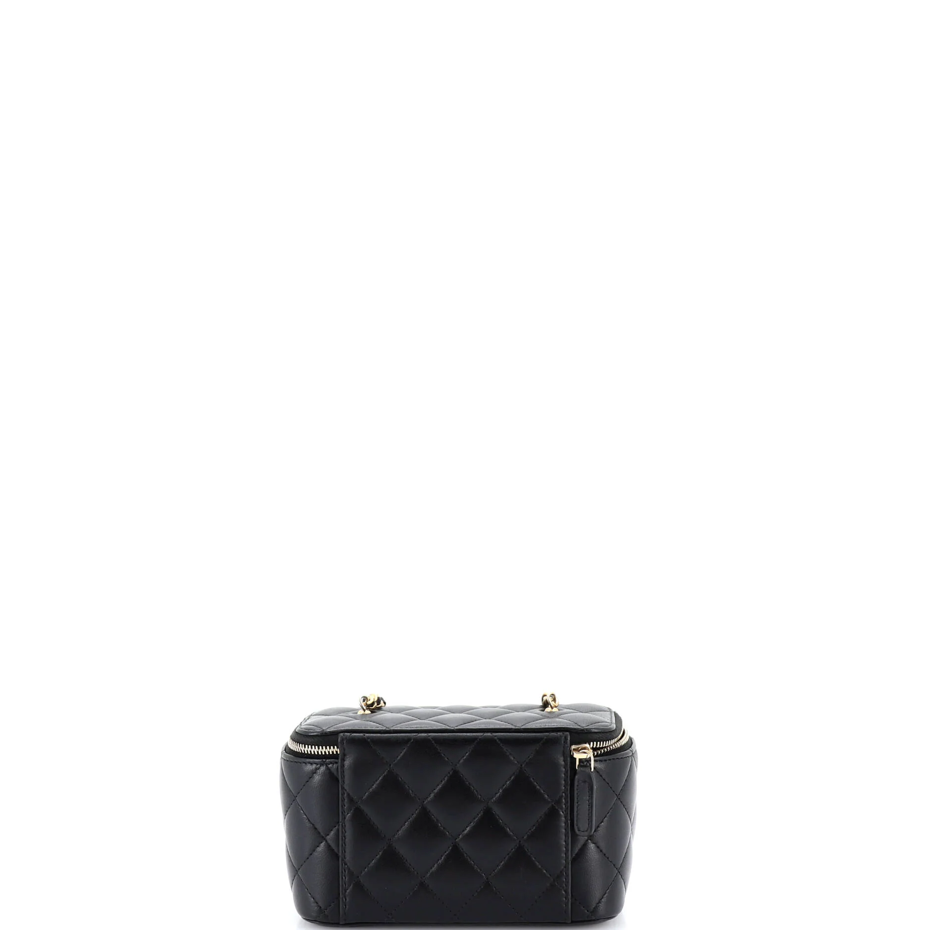 Pearl Crush Vanity Case with Chain Quilted Lambskin Small - Image 3