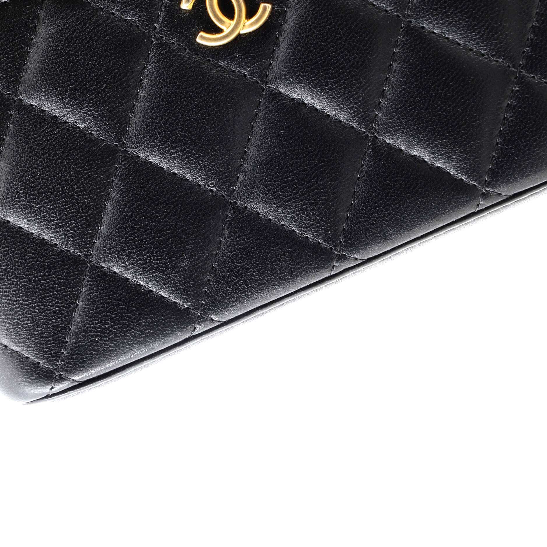 Pearl Crush Vanity Case with Chain Quilted Lambskin Small - Image 7