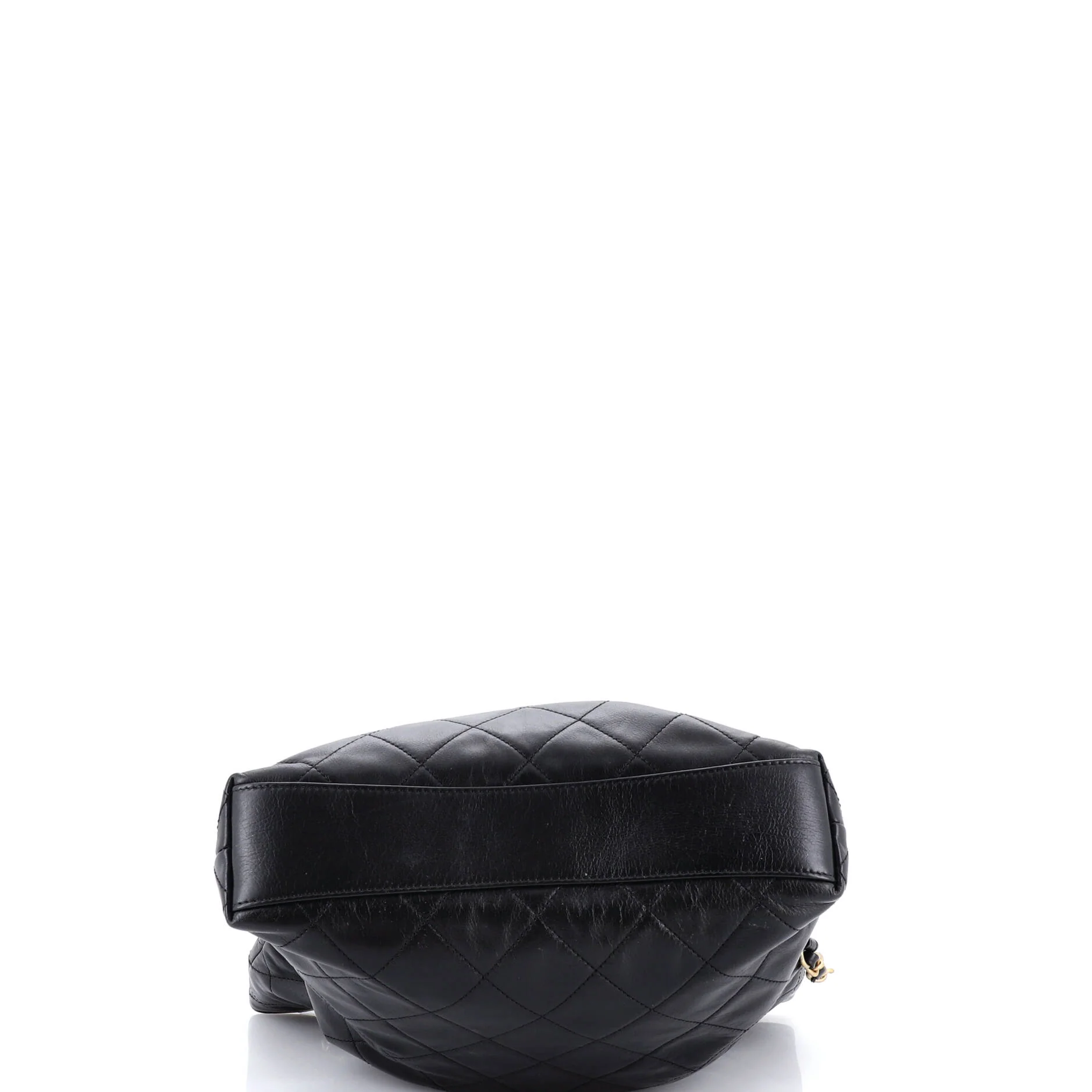 Pearl Strap Fold Over Shopping Tote Quilted Calfskin Medium - Image 4