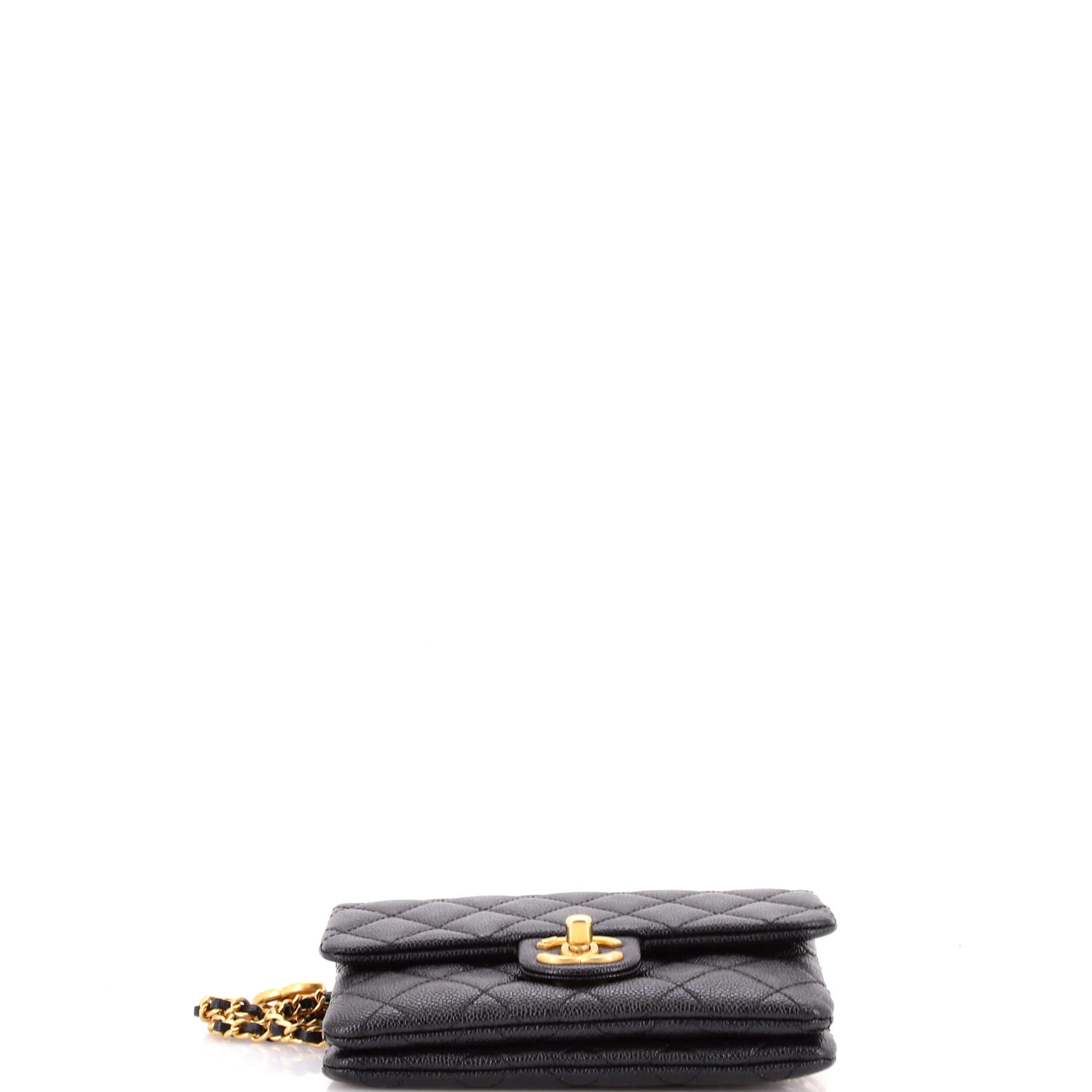 Pick Me Up Logo Chain Belt Bag Quilted Caviar - Image 4