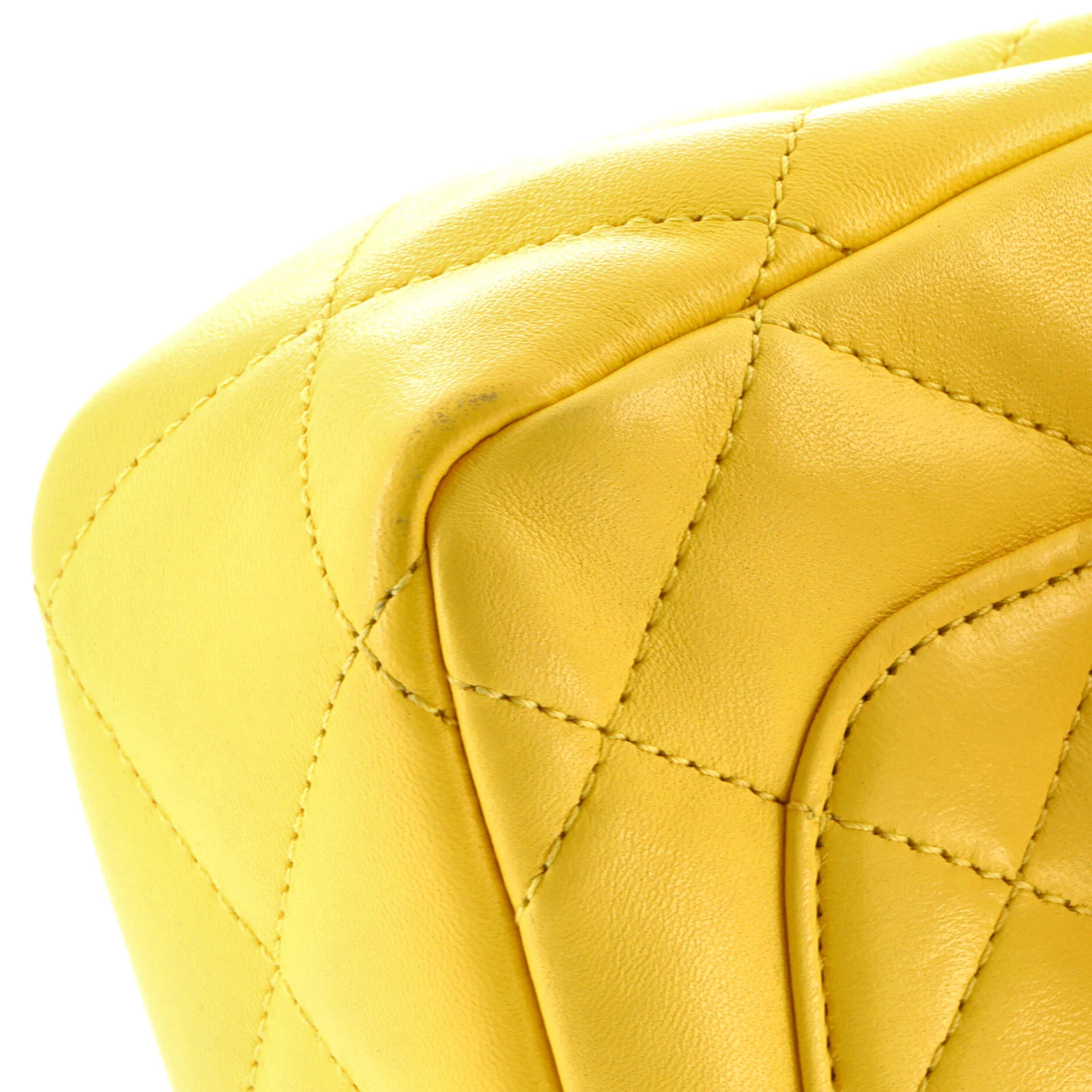 Resin Chain Top Handle Flap Bag Quilted Lambskin Mini - Image 6