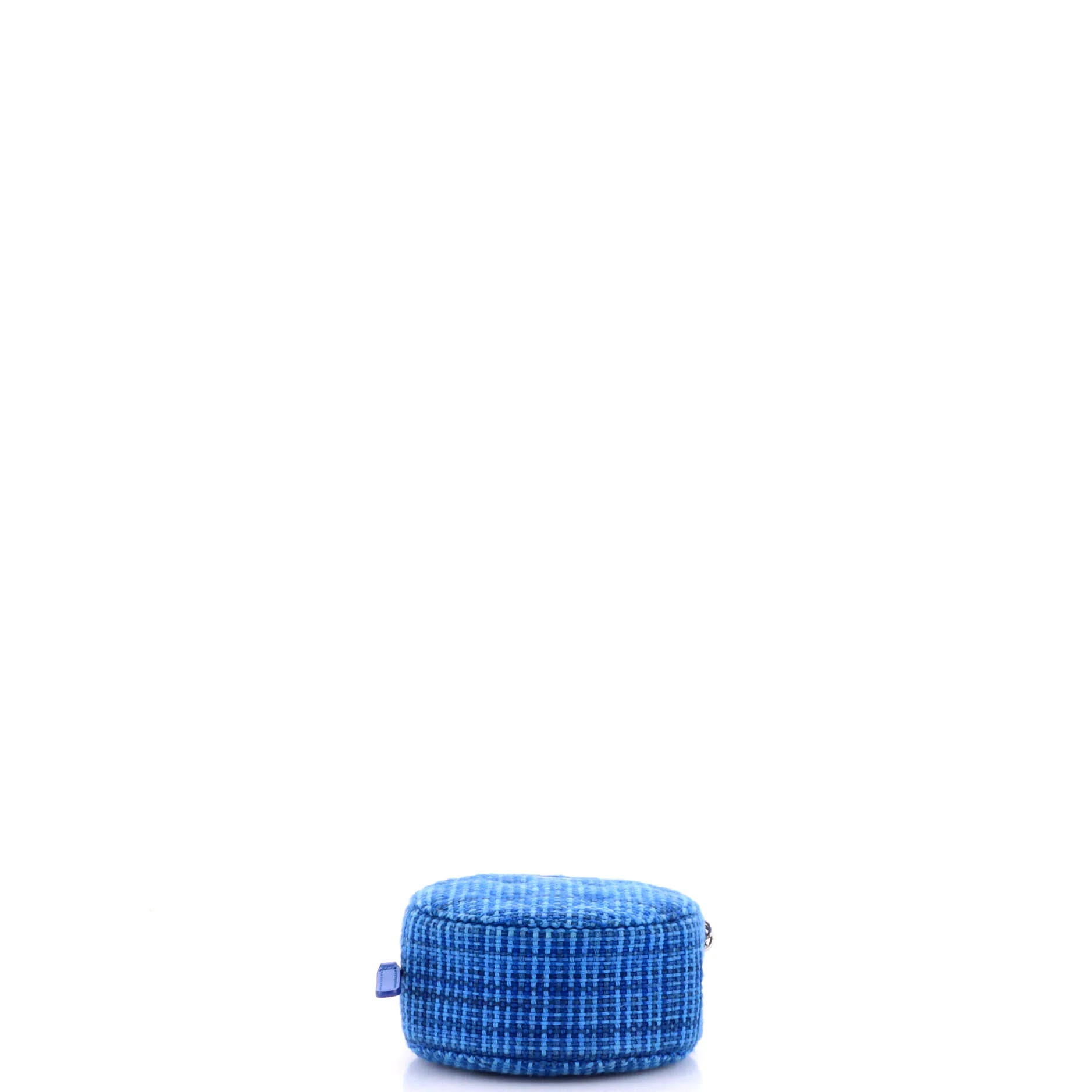 Round Clutch with Chain Quilted Tweed Mini - Image 4