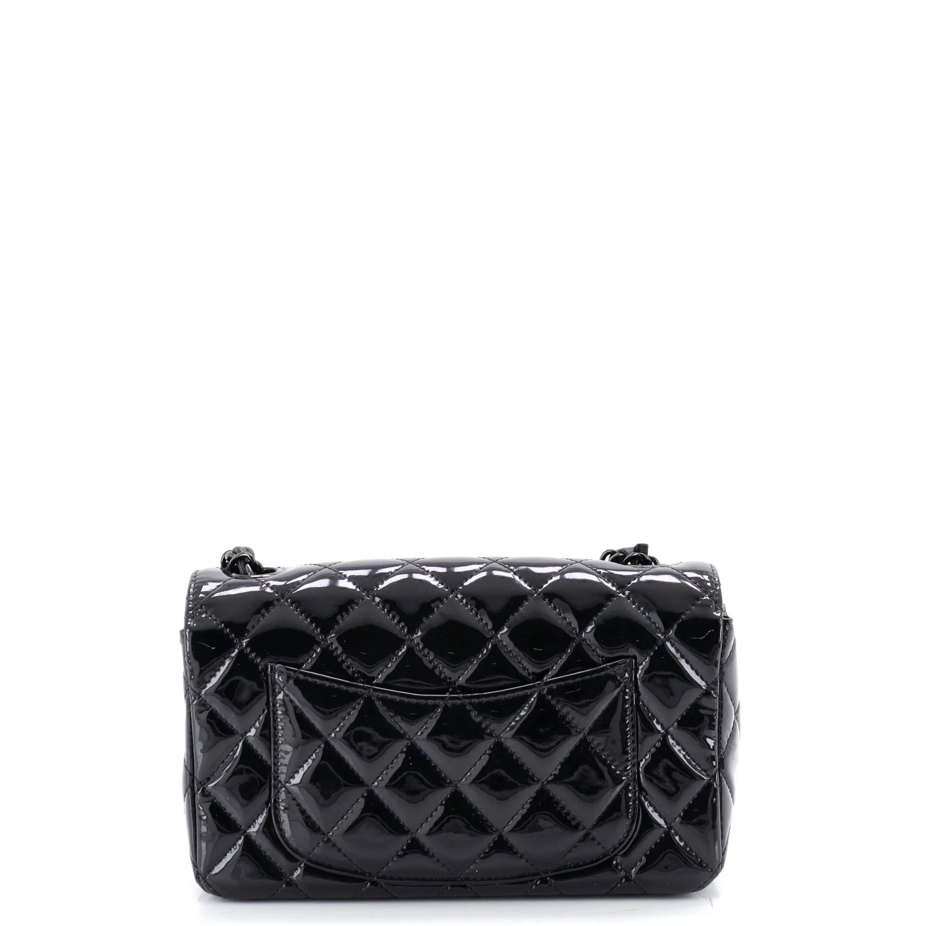 So Black Classic Single Flap Bag Quilted Patent Mini - Image 3