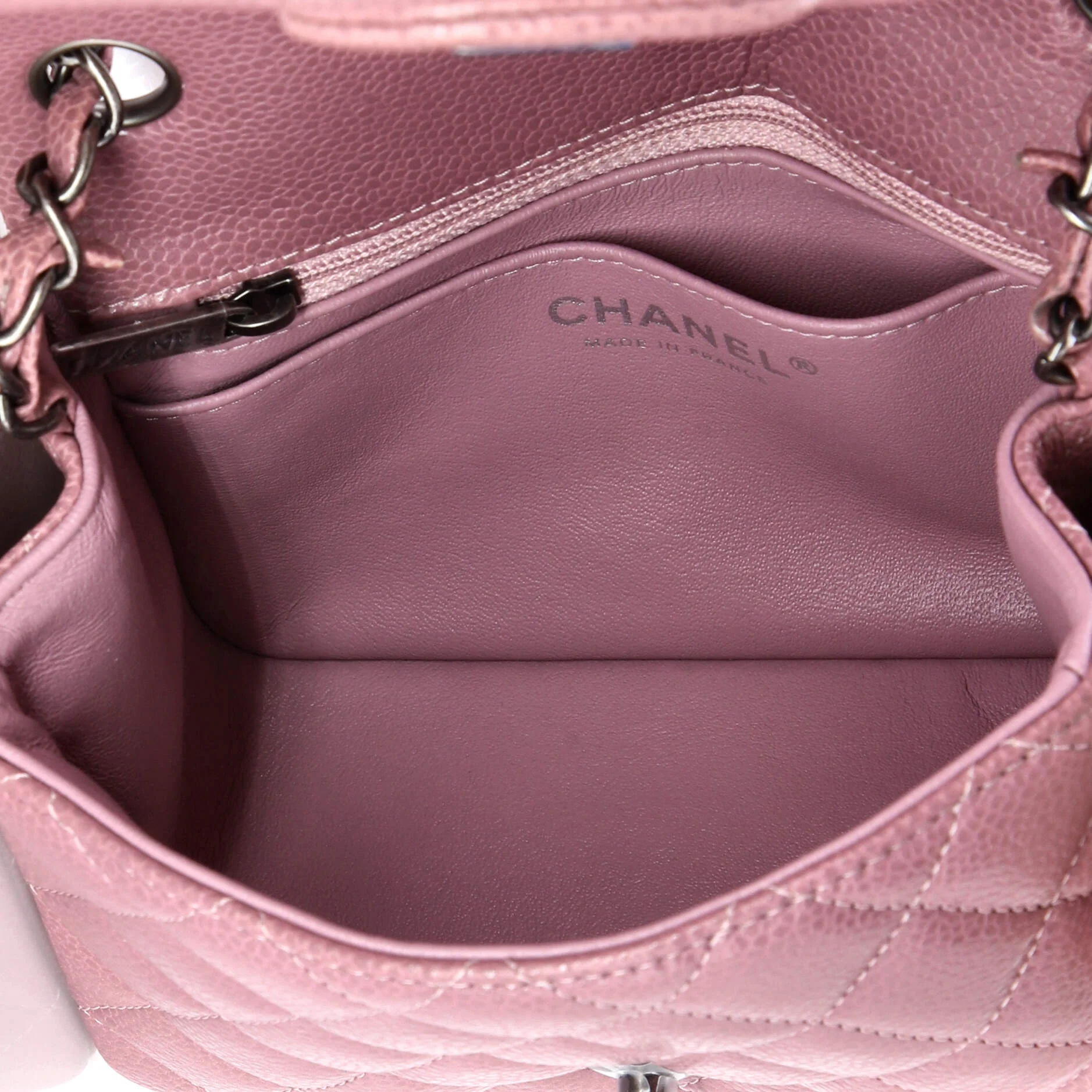 Square Classic Single Flap Bag Quilted Caviar Mini - Image 5
