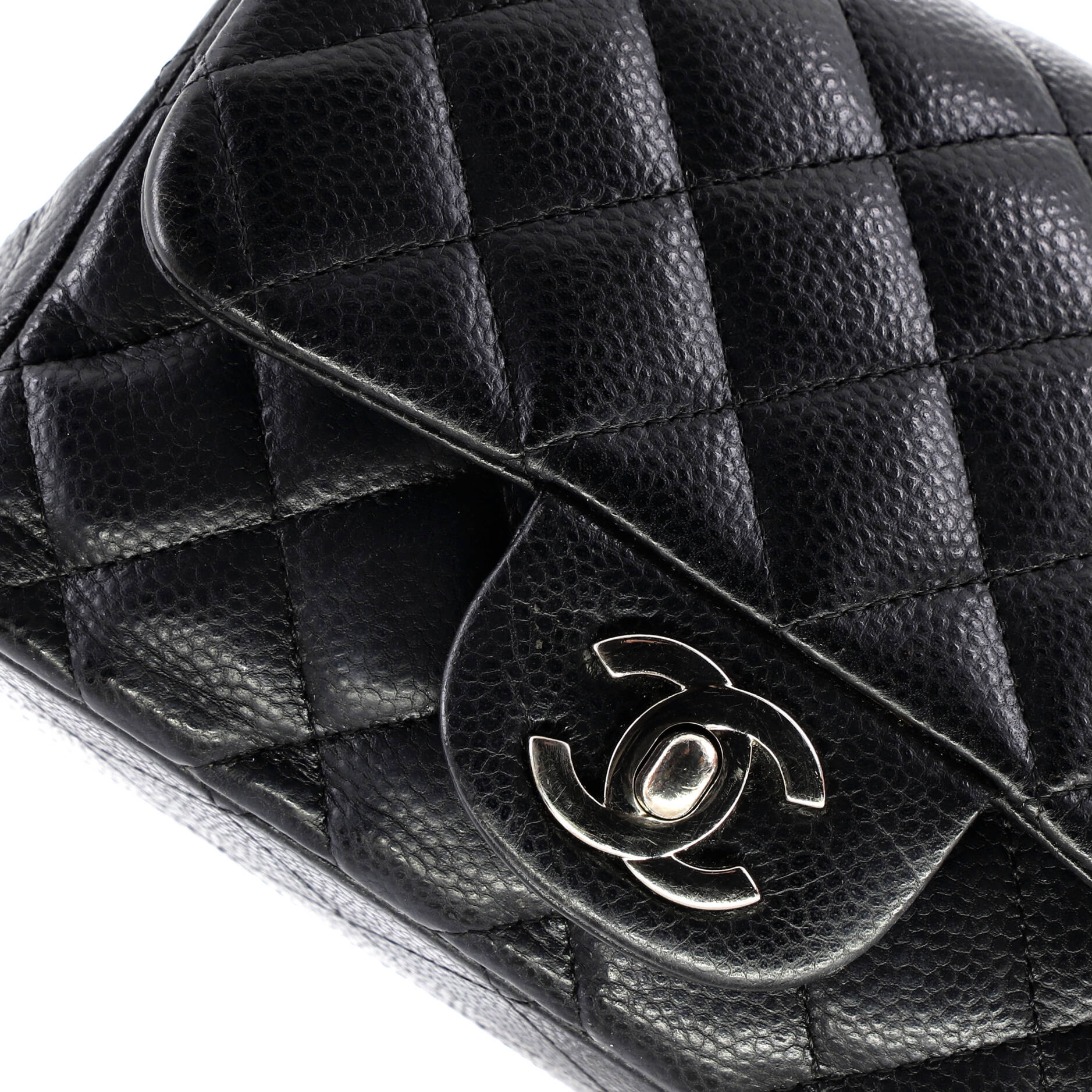 Square Classic Single Flap Bag Quilted Caviar Mini - Image 6
