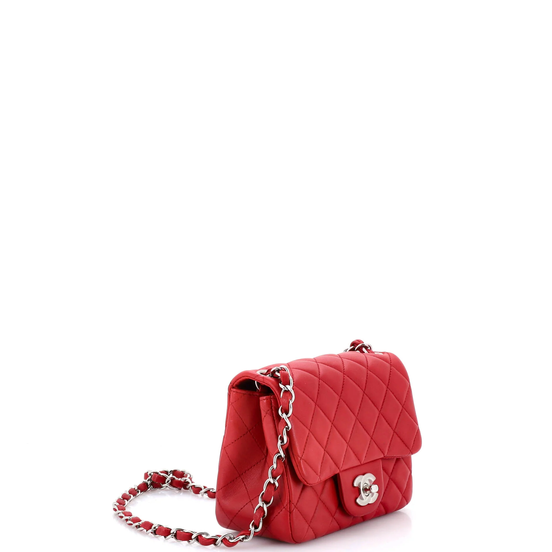 Square Classic Single Flap Bag Quilted Lambskin Mini - Image 2