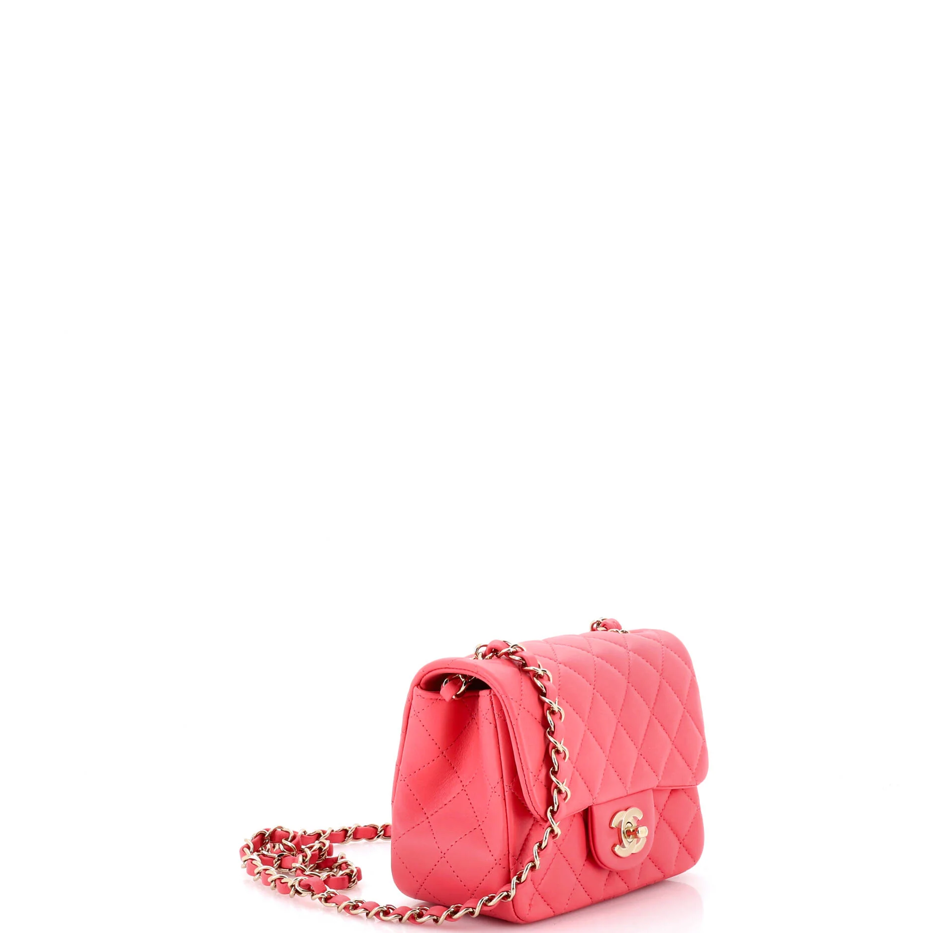Square Classic Single Flap Bag Quilted Lambskin Mini - Image 3