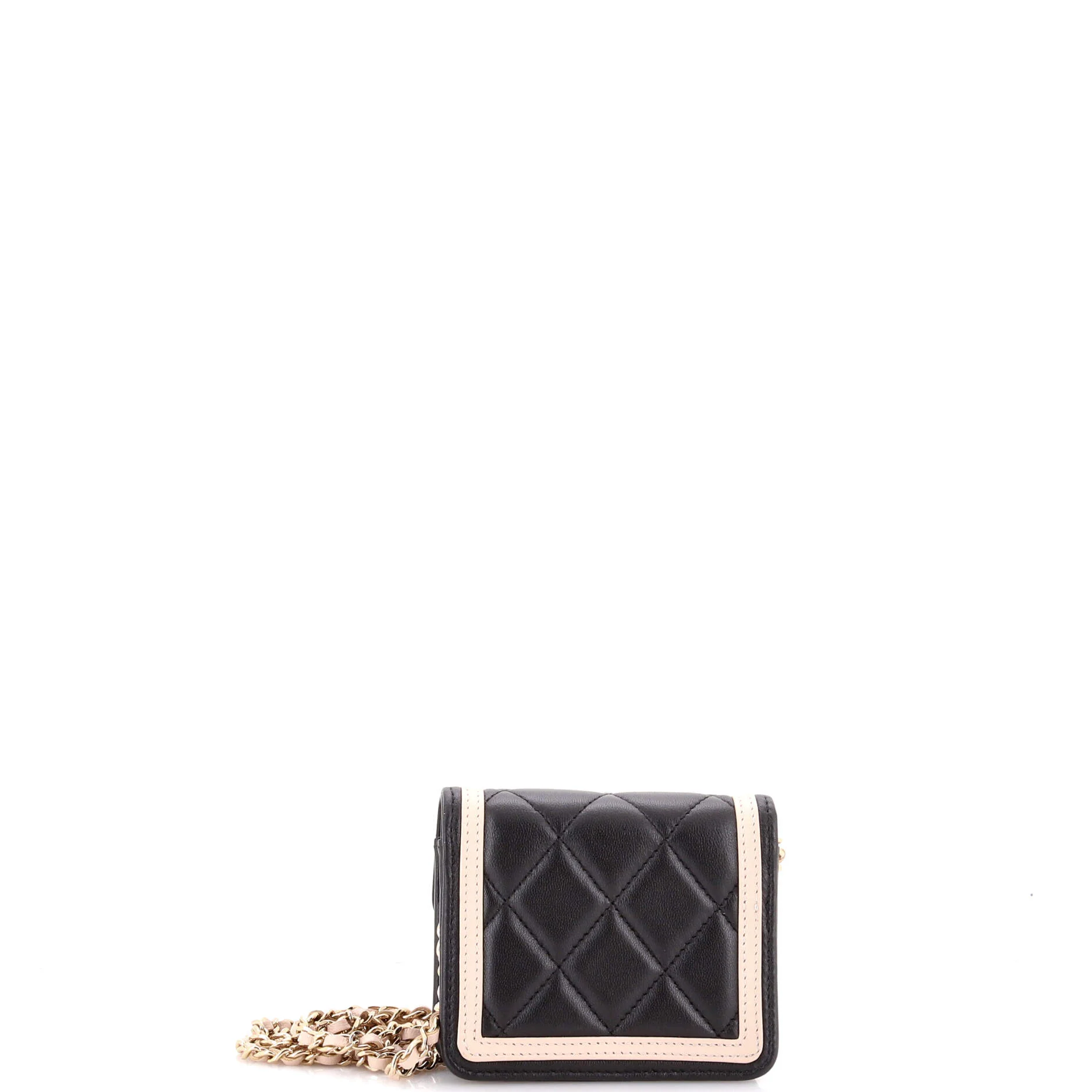 Strip On CC Flap Clutch with Chain Quilted Lambskin - Image 3