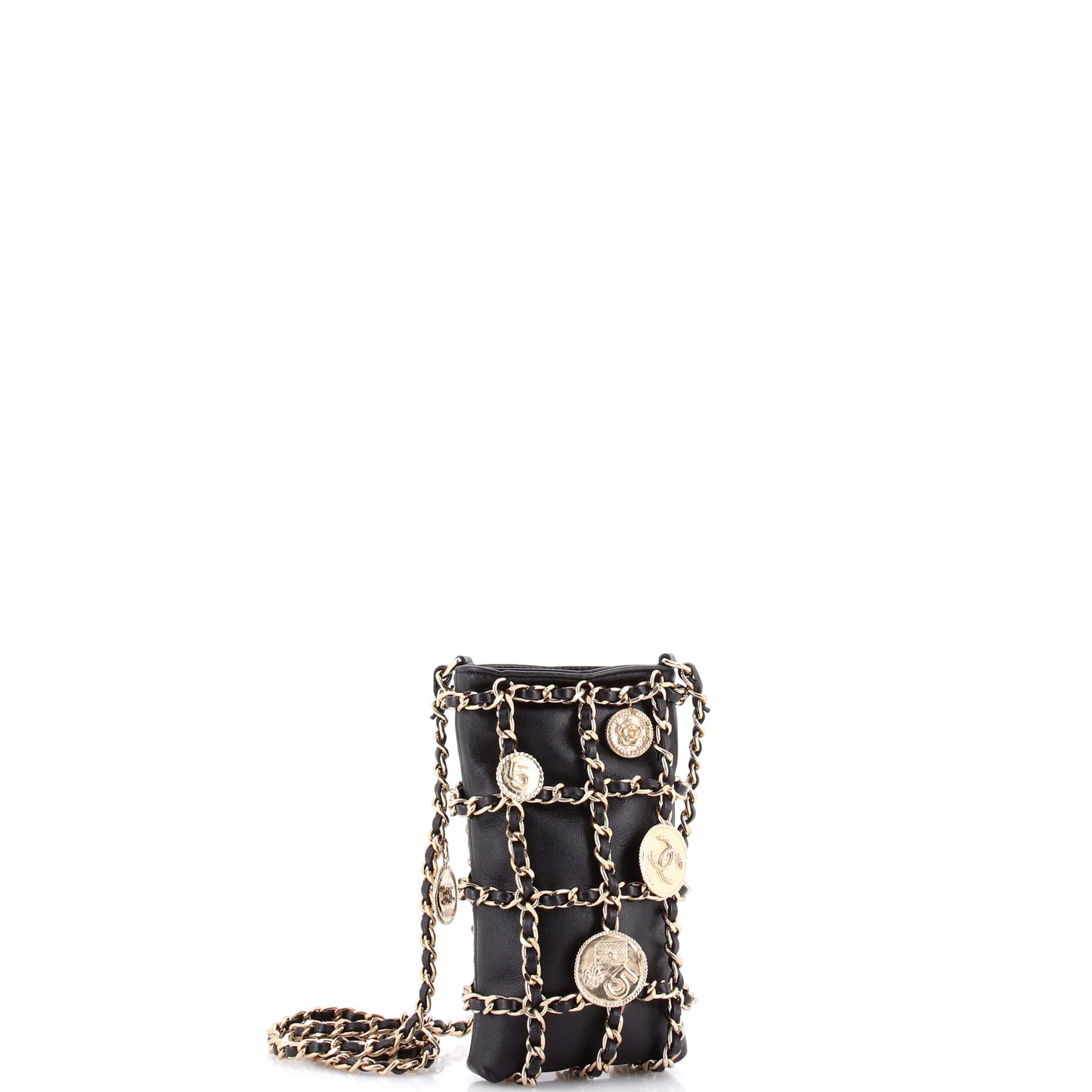 Tech Me Out Medallion Clutch With Chain Lambskin - Image 2