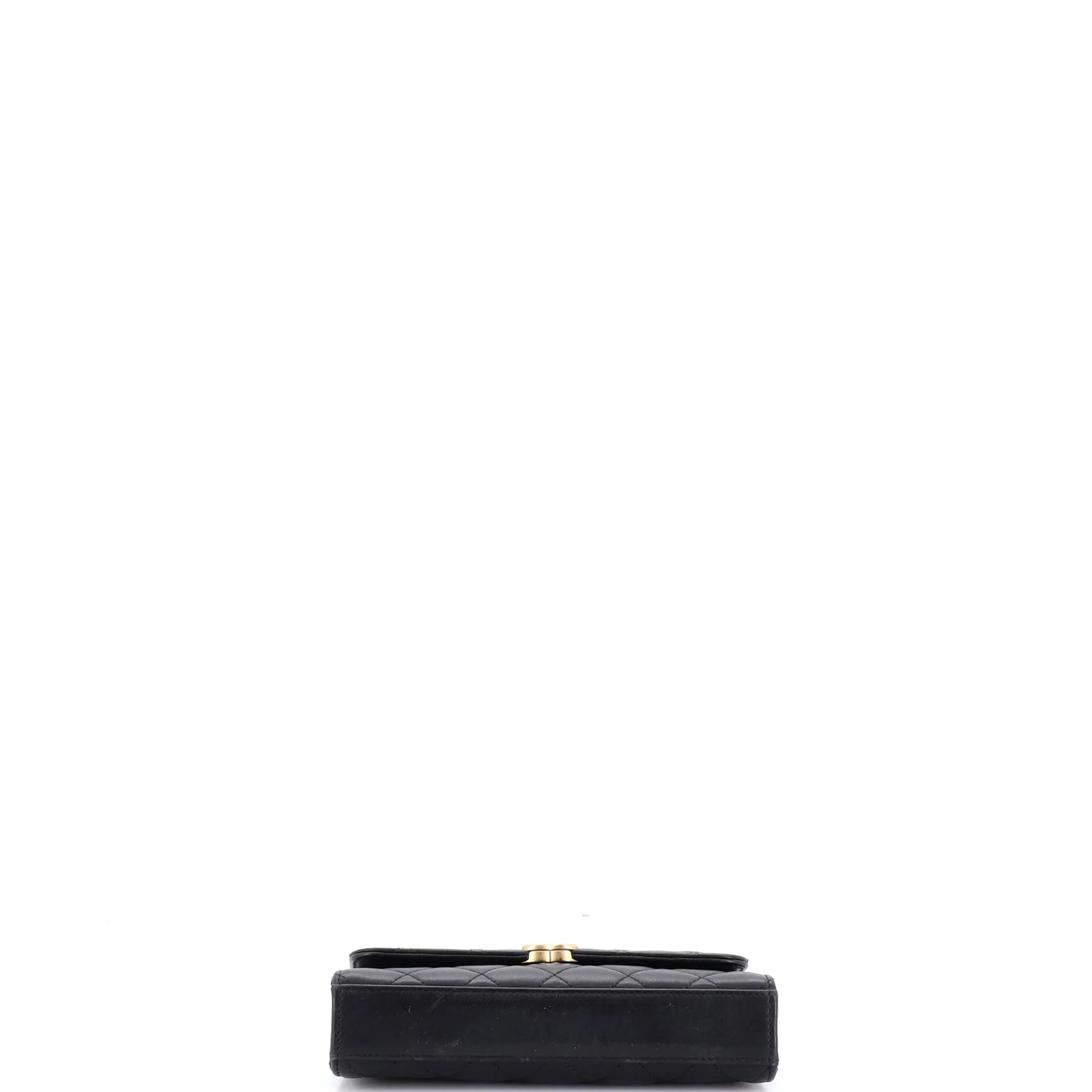 Top Handle Phone Holder with Chain Quilted Lambskin with Enamel - Image 4