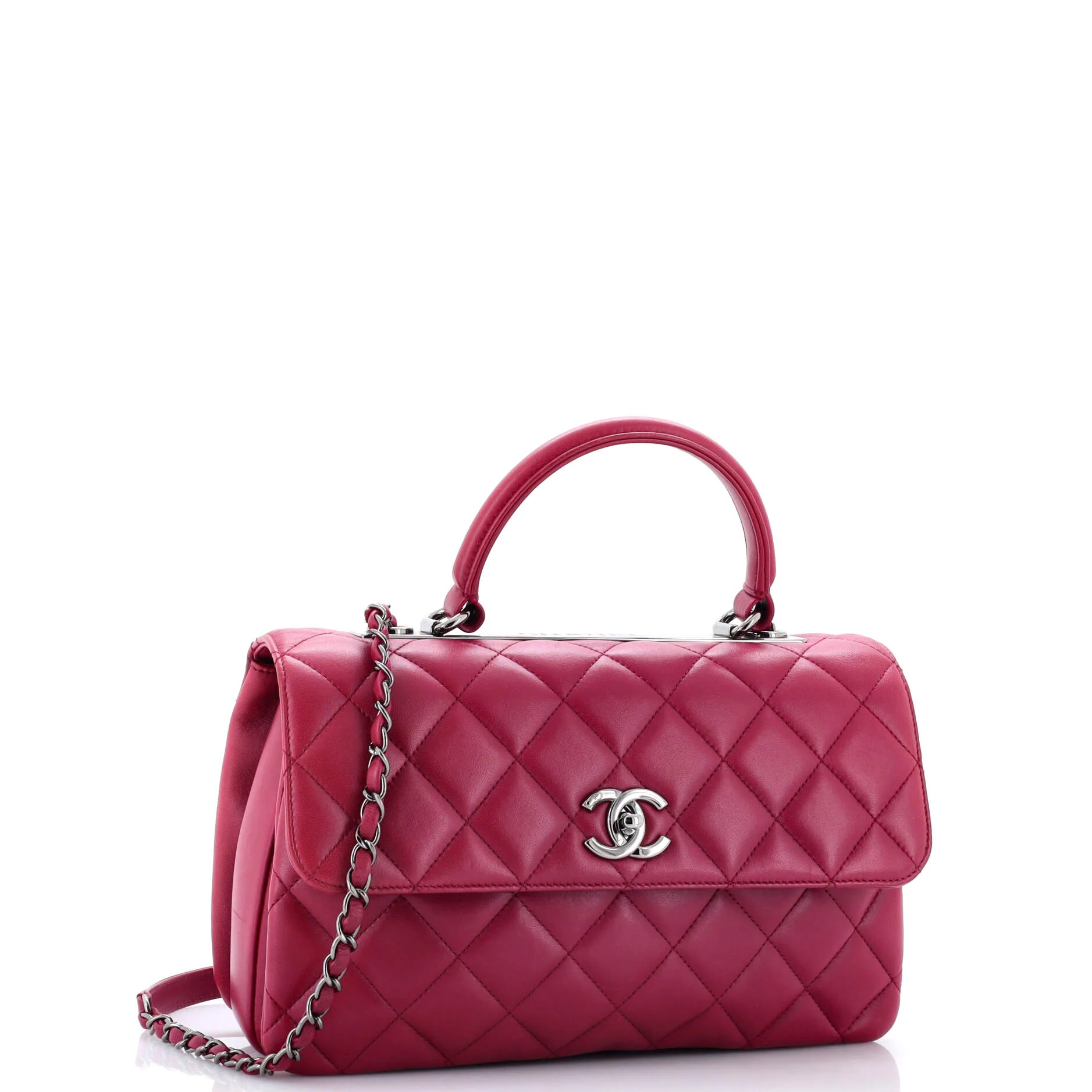Trendy CC Top Handle Bag Quilted Lambskin Medium - Image 2