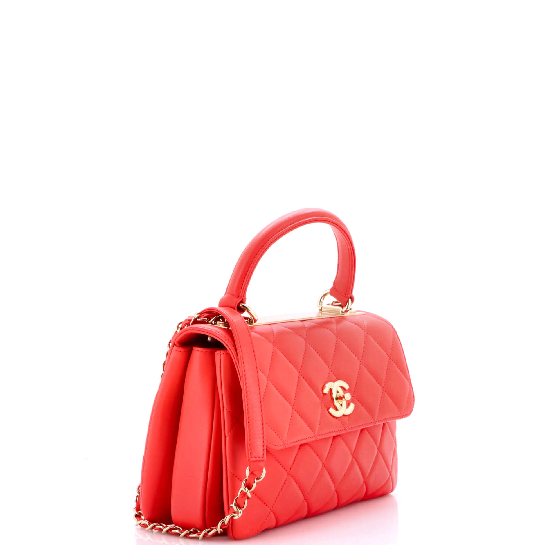 Trendy CC Top Handle Bag Quilted Lambskin Small - Image 3