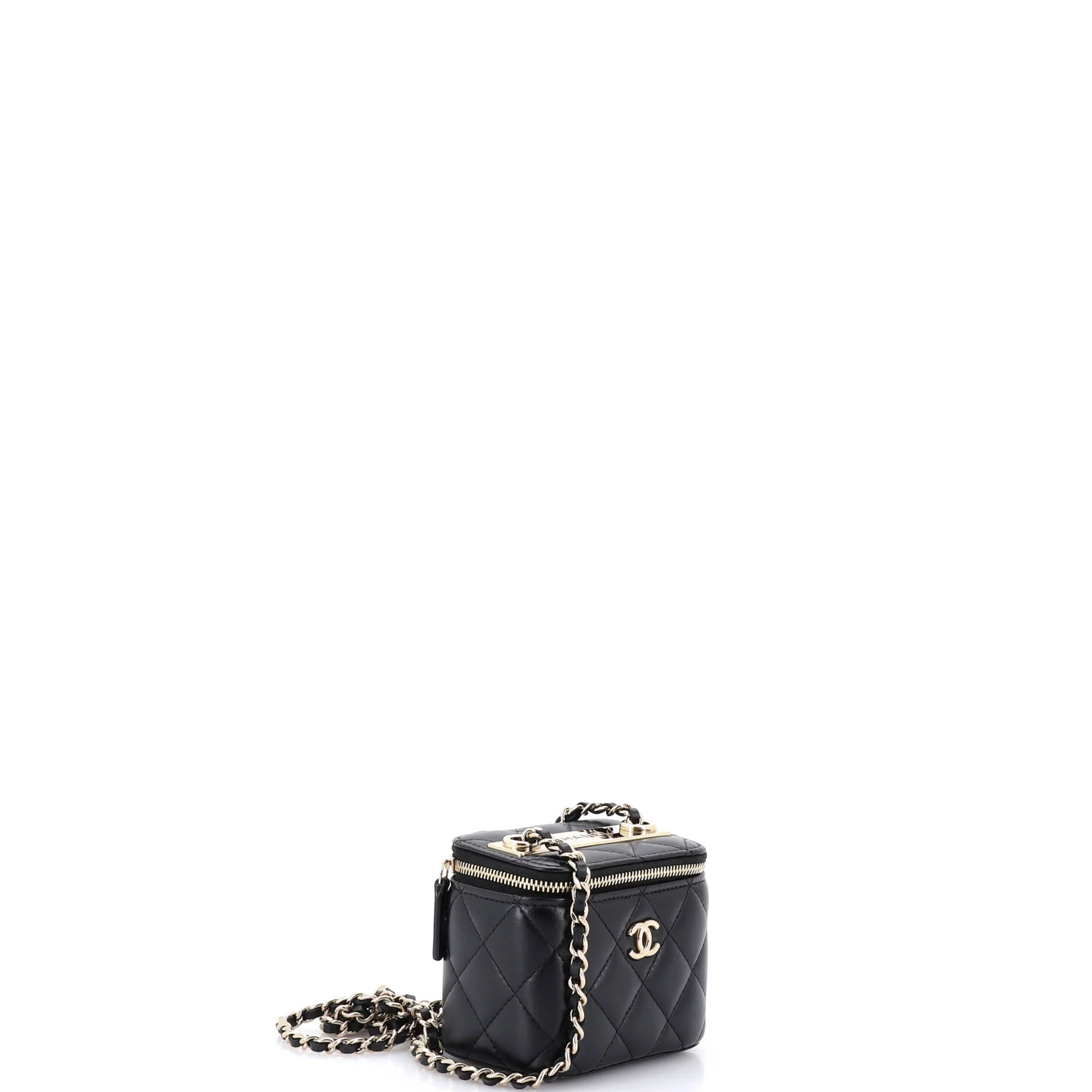 Trendy CC Vanity Case with Chain Quilted Lambskin Mini - Image 2