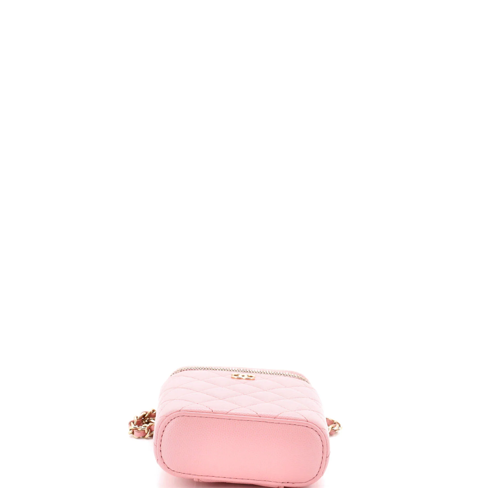 Vertical Classic Vanity Case with Chain Quilted Caviar Small - Image 4