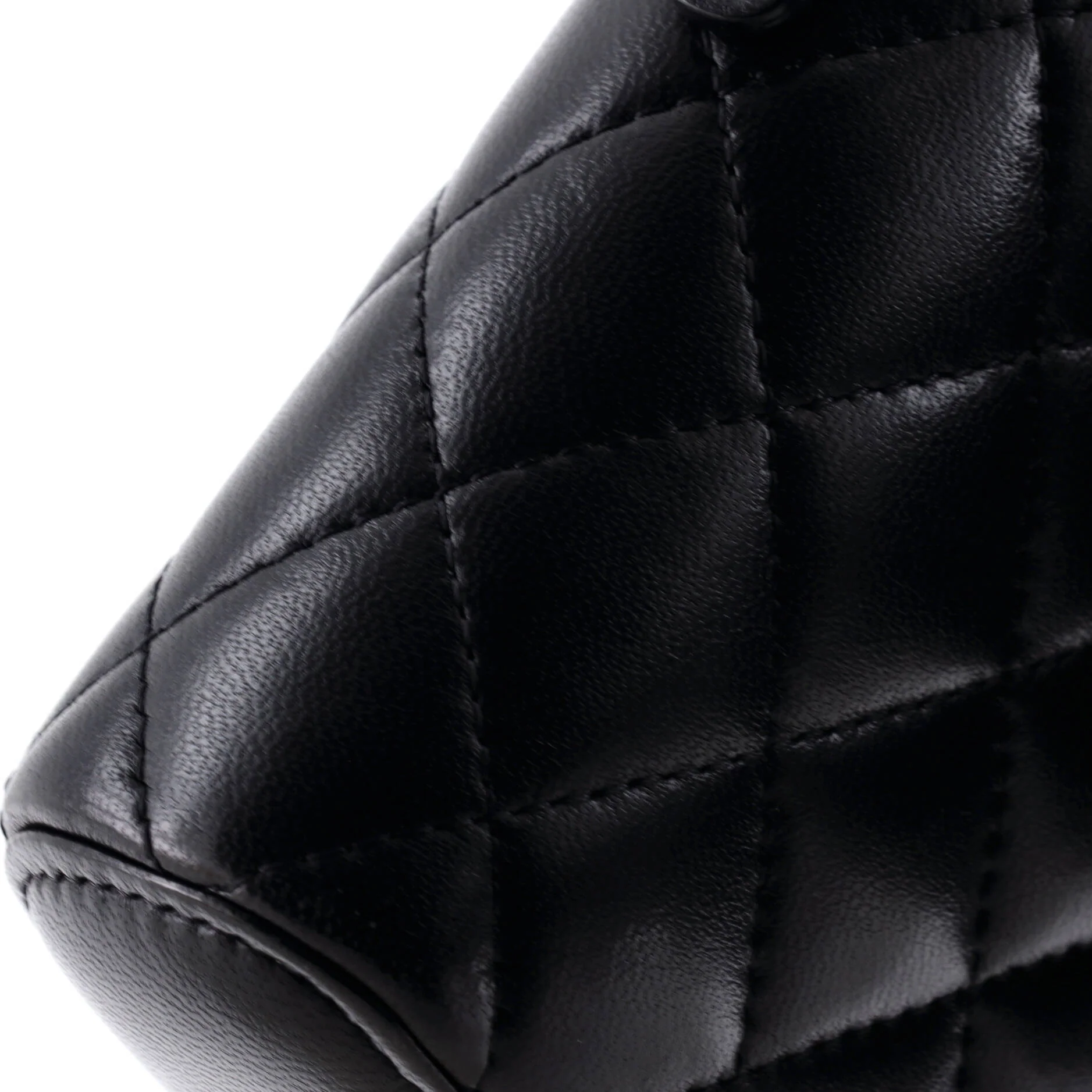 Vertical Classic Vanity Case with Chain Quilted Lambskin Small - Image 6