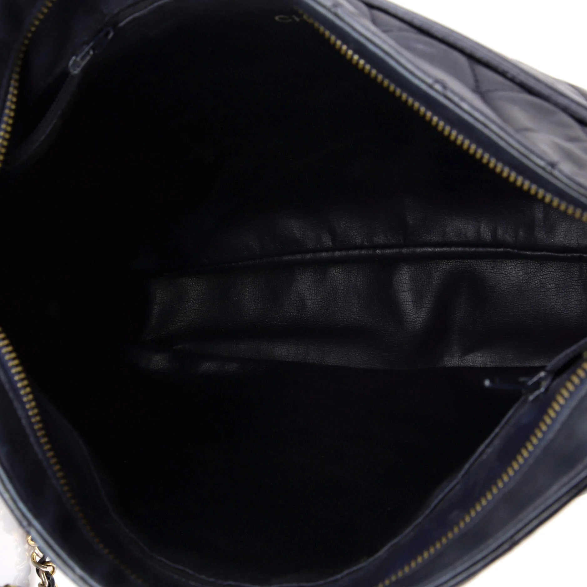 Vintage Zipped Chain Tote Quilted Leather Large - Image 5