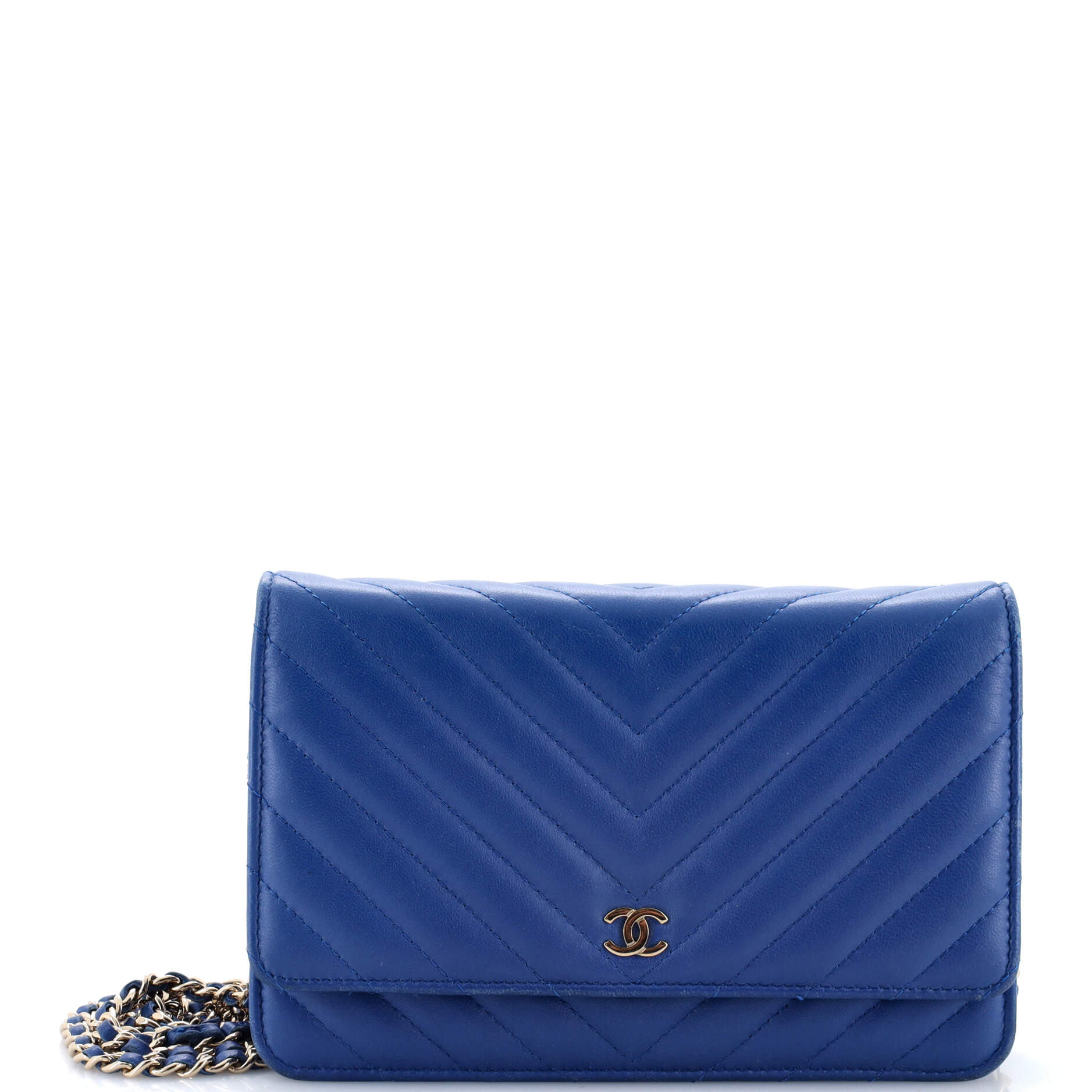 Wallet on Chain Chevron Lambskin