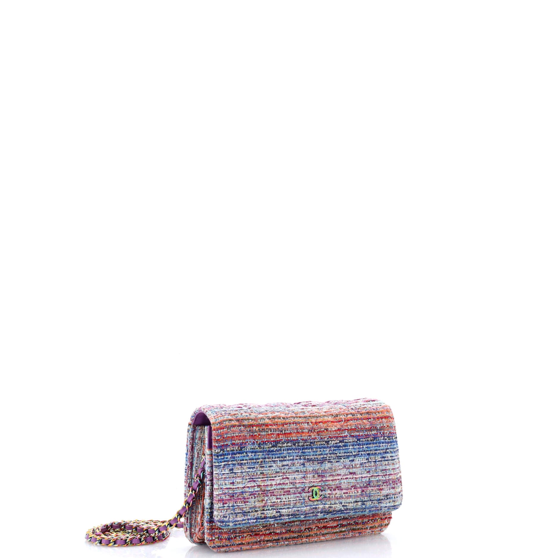 Wallet on Chain Quilted Tweed - Image 2