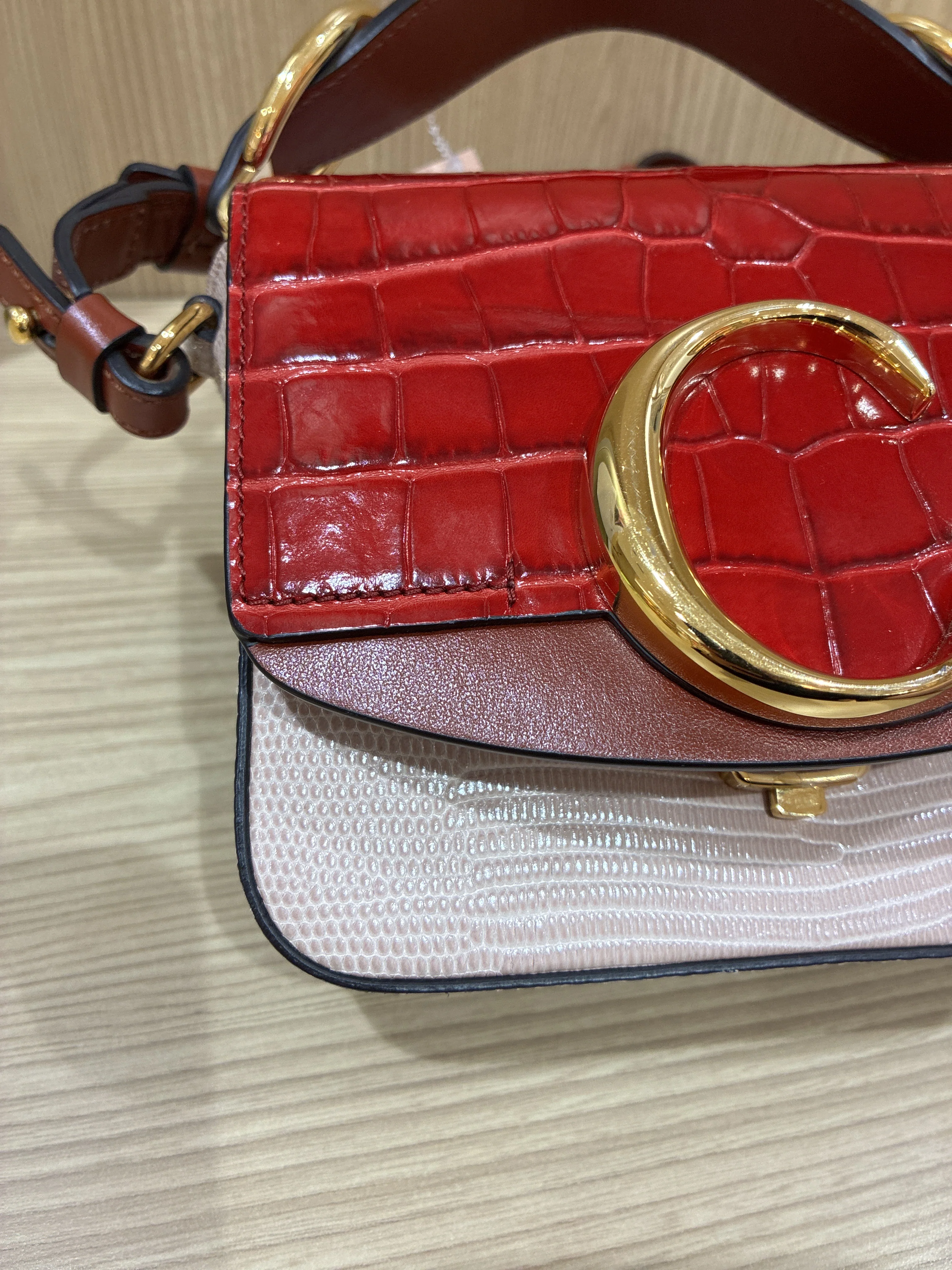 C Flap Bag Crocodile and Lizard Embossed Leather Mini - Image 8