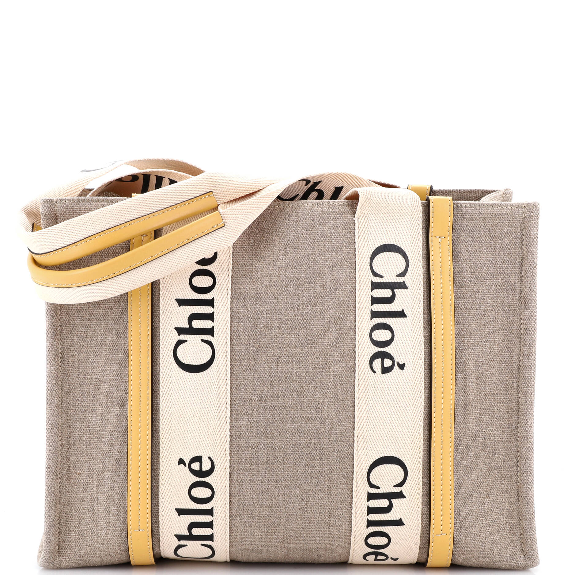 Woody Tote Canvas with Leather Medium