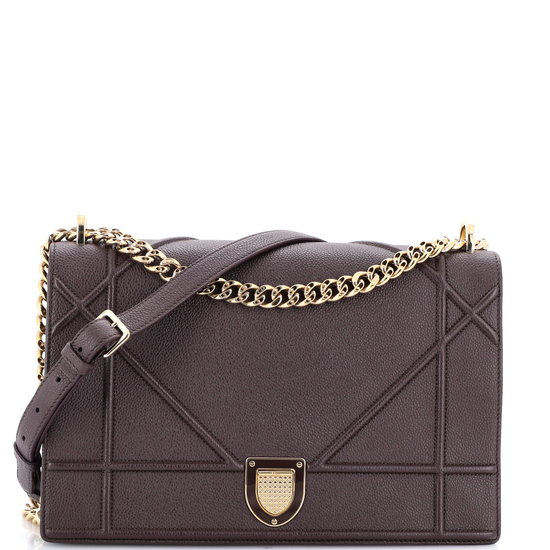 Diorama Flap Bag Grained Calfskin Large