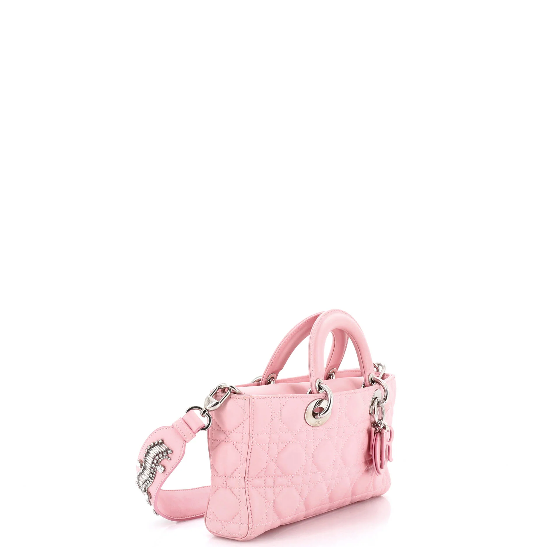 Lady D-Joy Bag Cannage Quilt Lambskin with Crystal Detail Medium - Image 2