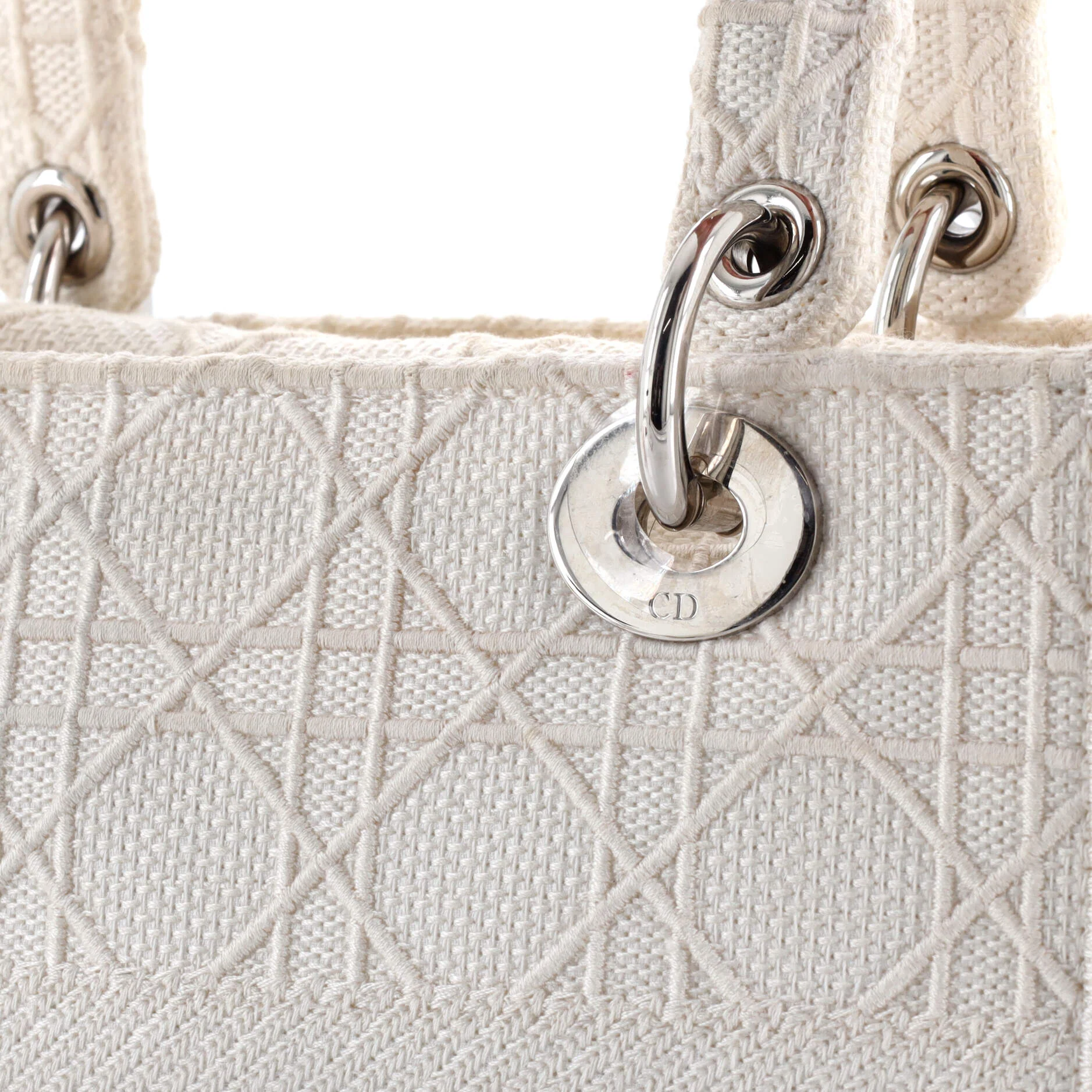 Lady D-Lite Bag Cannage Embroidered Canvas Medium - Image 7