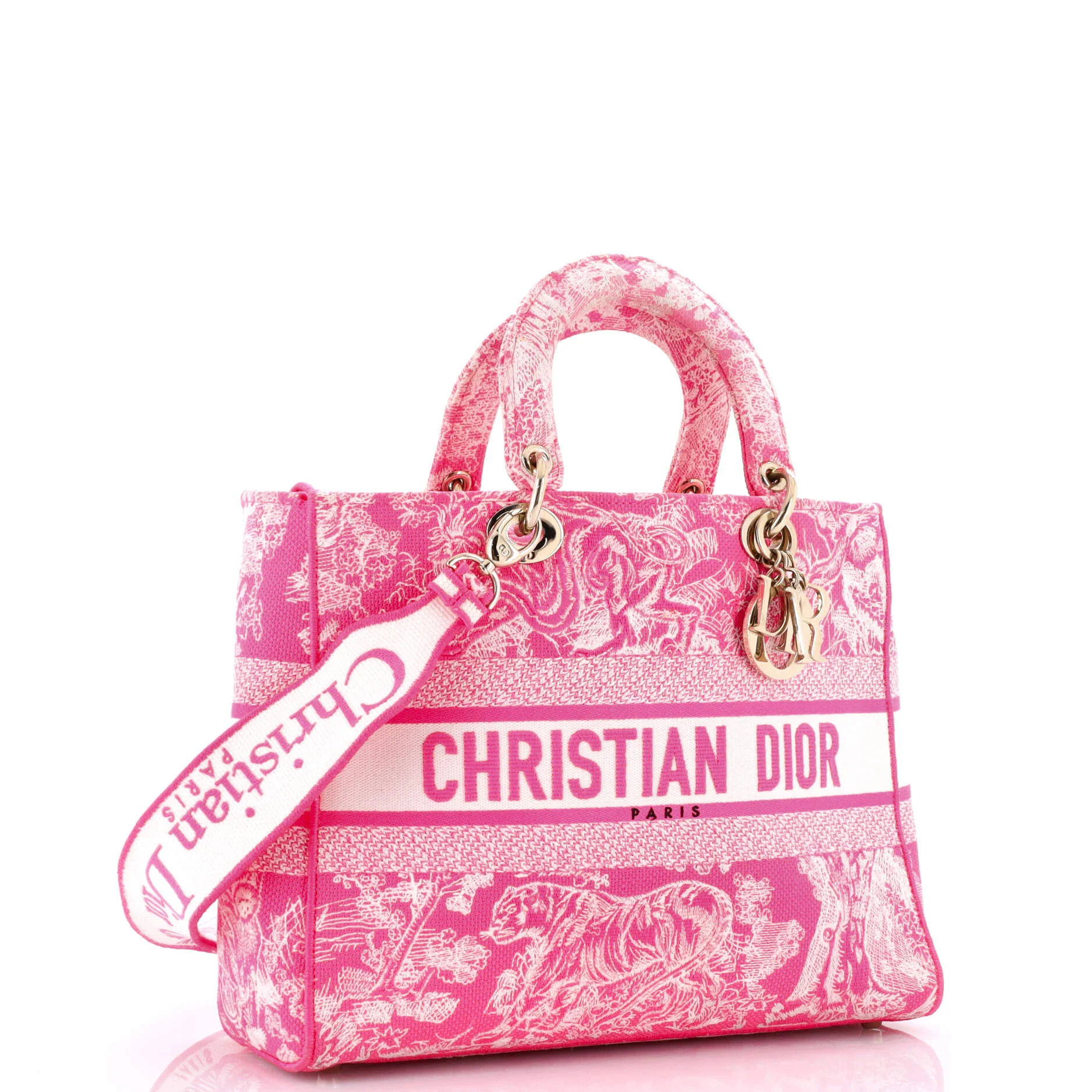 Lady D-Lite Bag Embroidered Canvas Large - Image 2