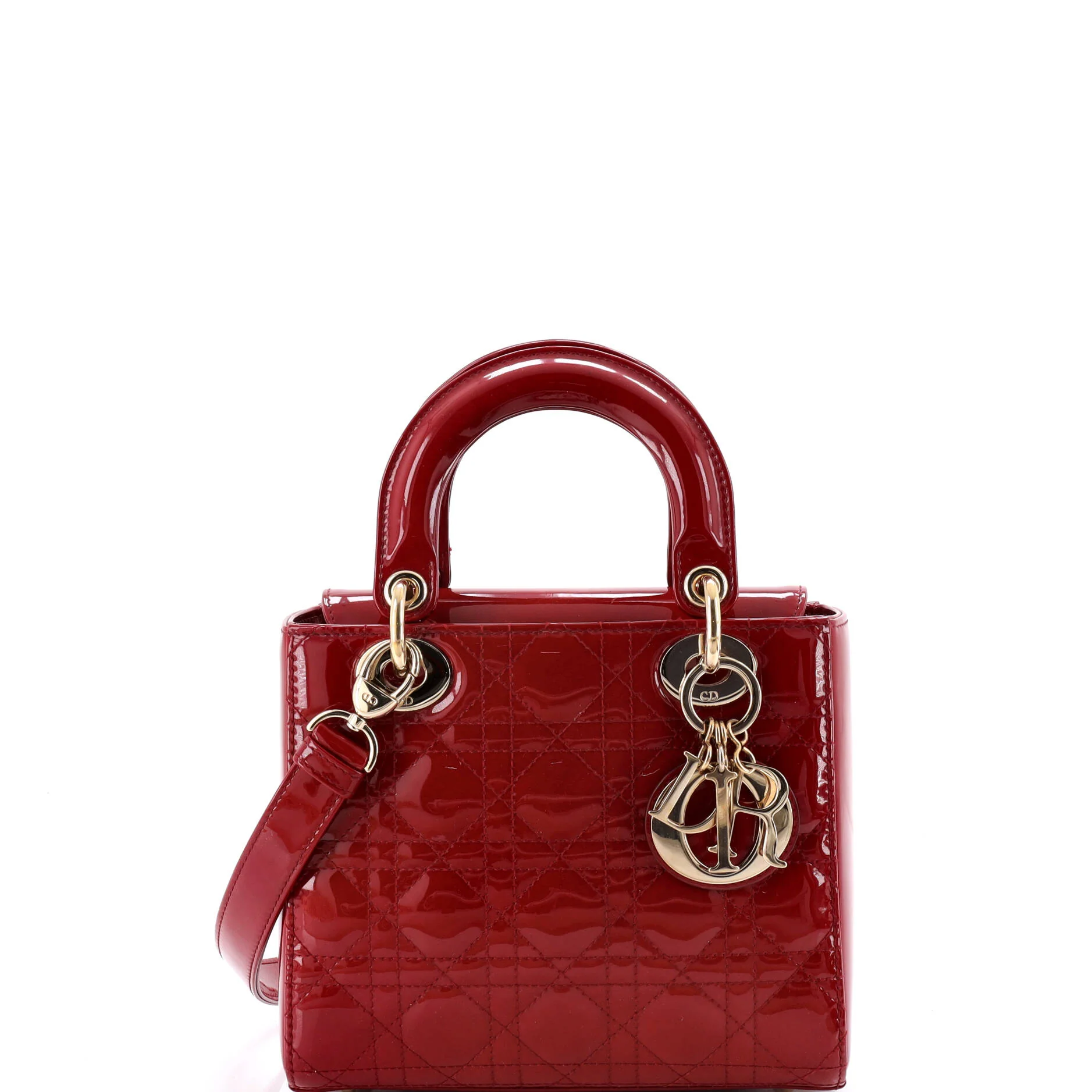 Lady Dior Bag Cannage Quilt Patent Small