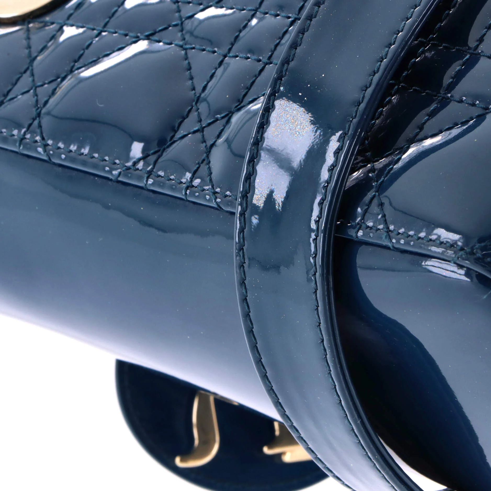 Lady Dior Bag Cannage Quilt Patent Small - Image 7