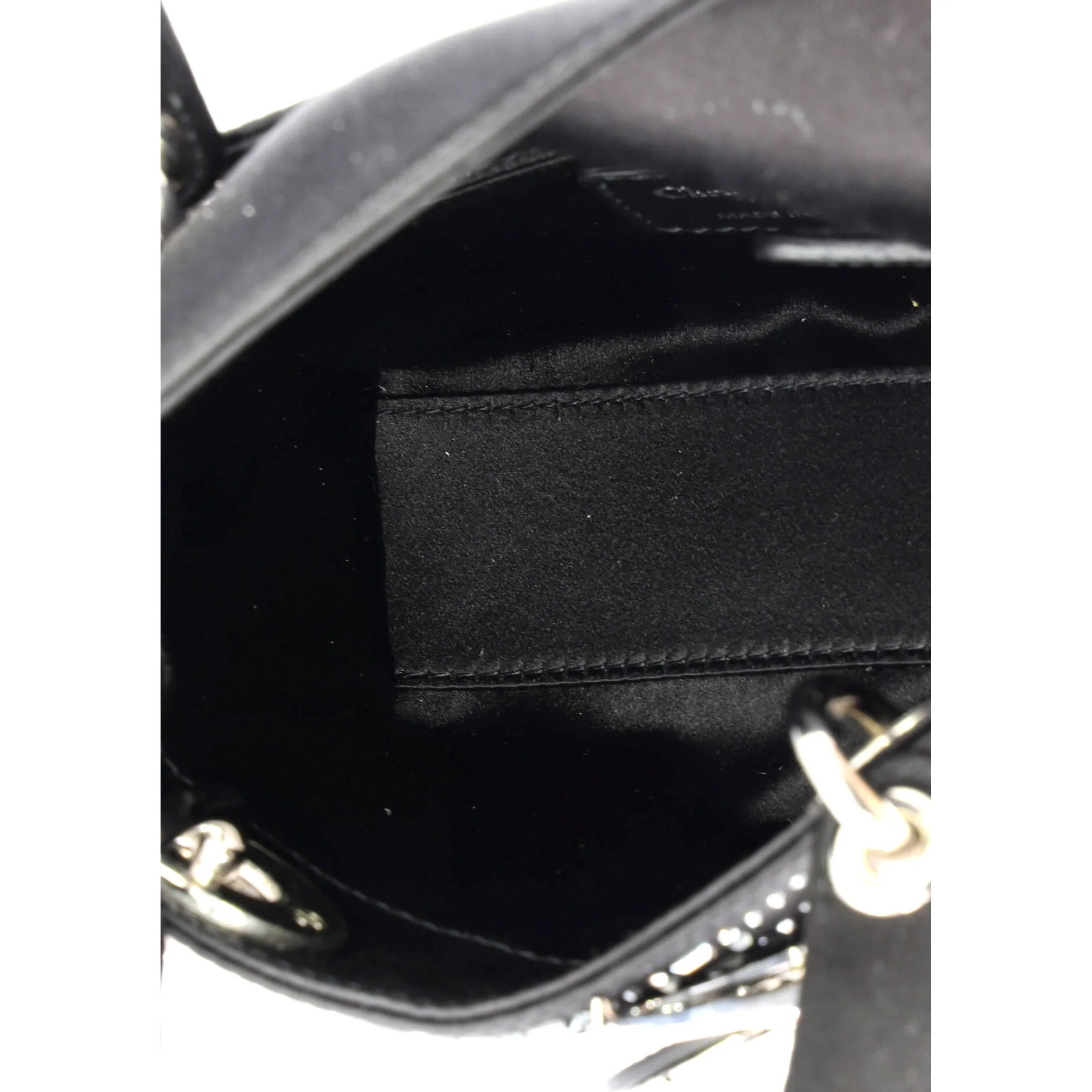 Lady Dior Bag Crystal Embellished Cannage Quilt Satin Mini - Image 5