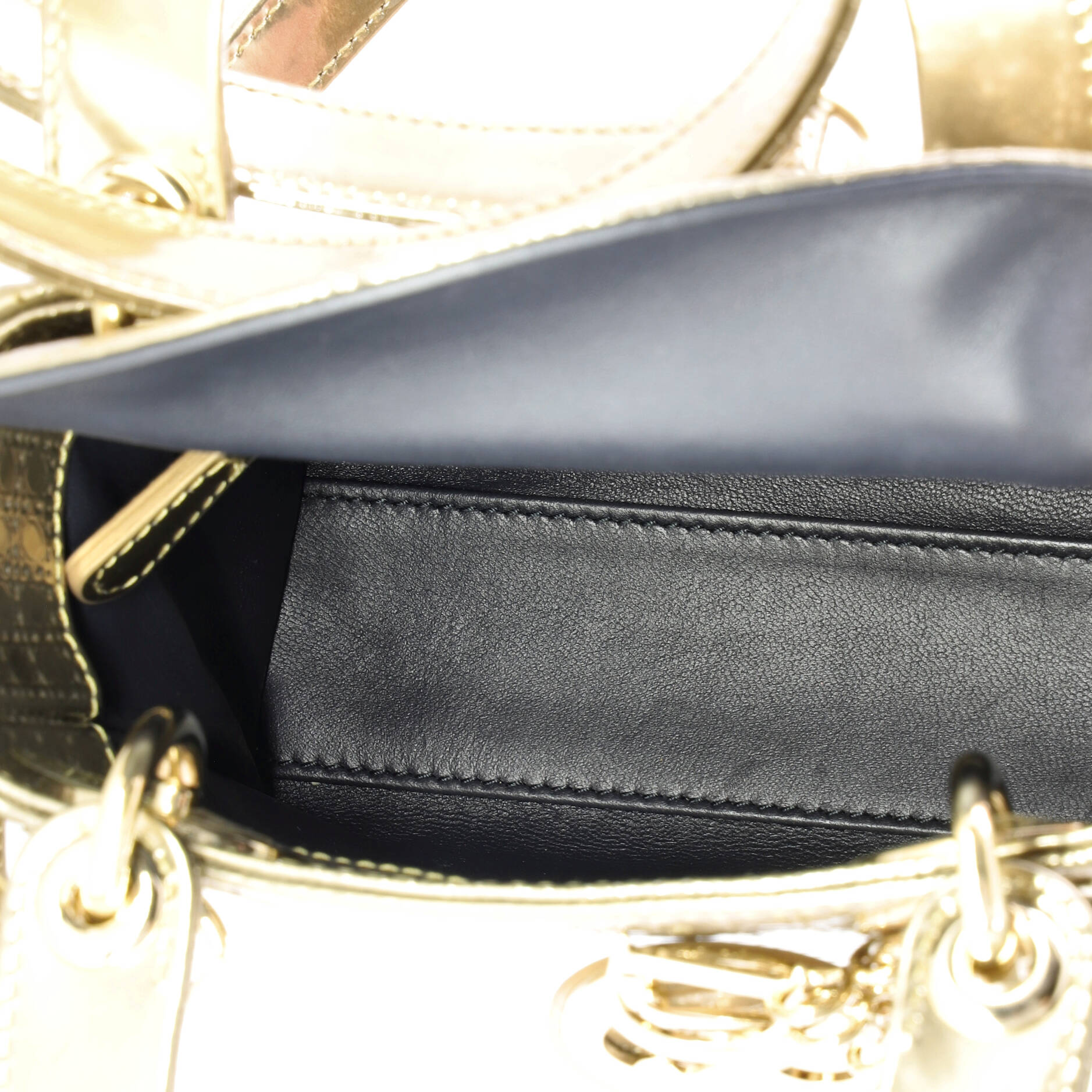 Lady Dior Bag Micro Cannage Metallic Calfskin Mini - Image 5