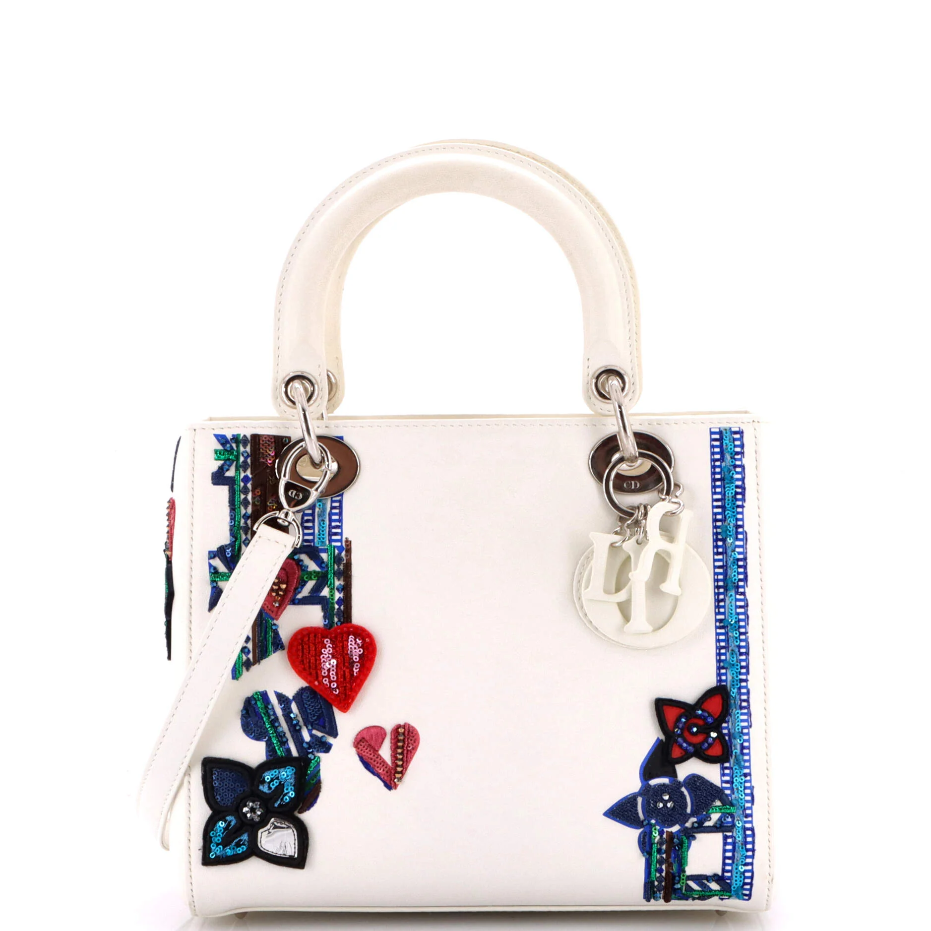 Lady Dior Bag Patch Embellished Leather Medium