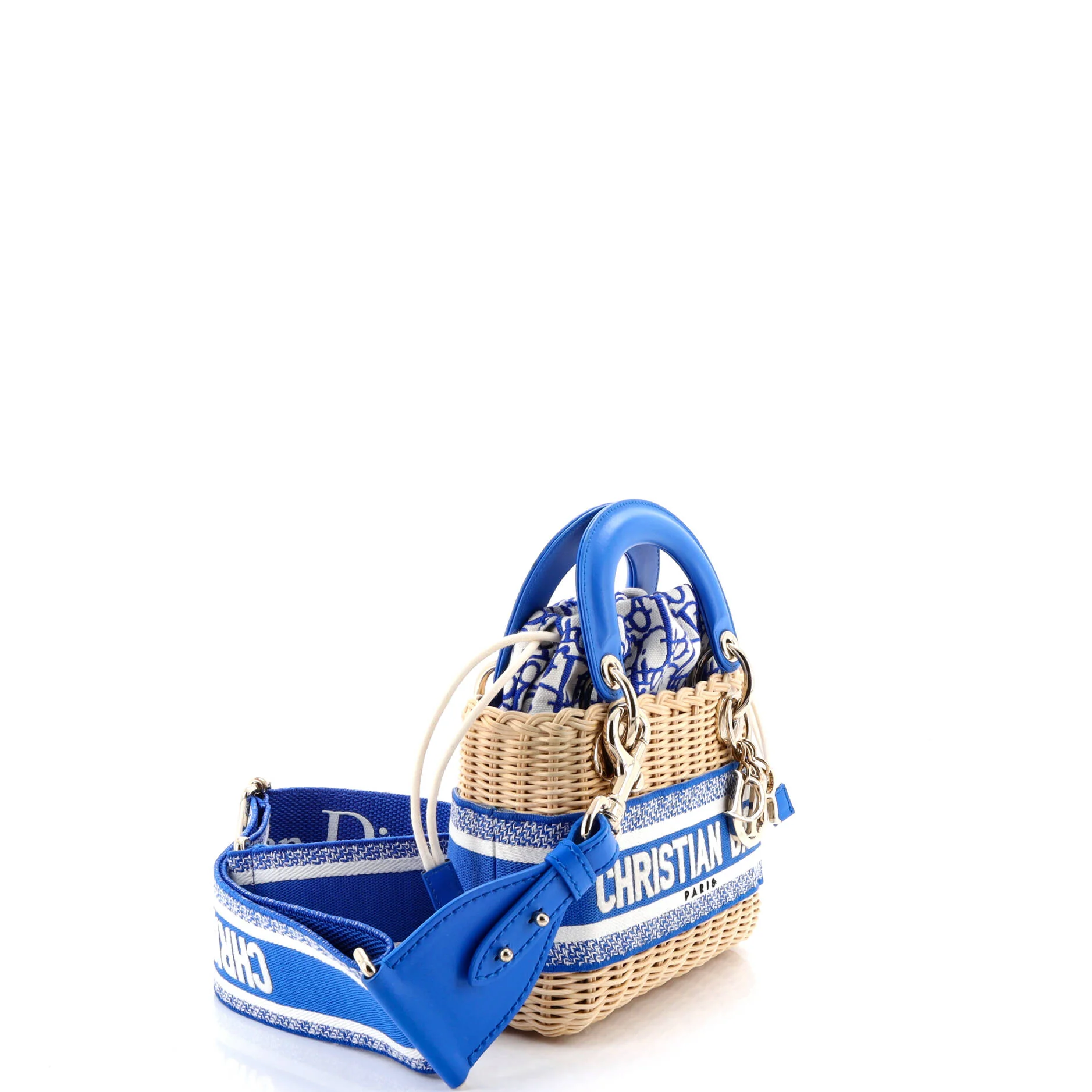 Lady Dior Bag Wicker and Oblique Canvas Mini - Image 2