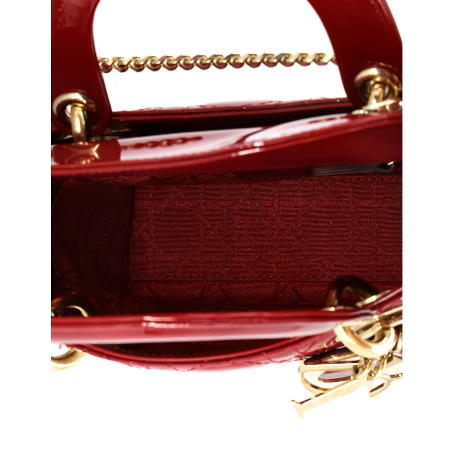 Lady Dior Chain Bag Cannage Quilt Patent Mini - Image 5