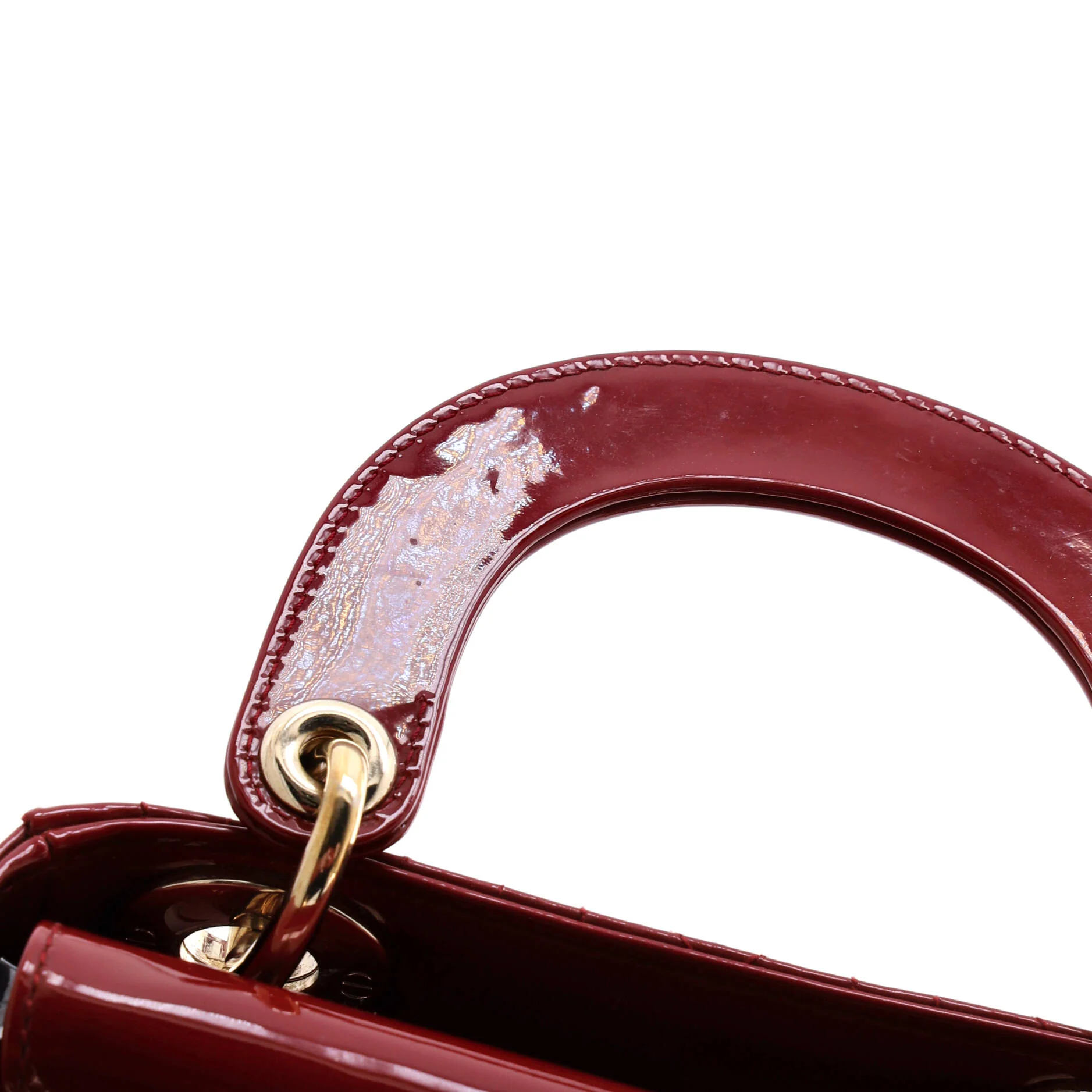 Lady Dior Chain Bag Cannage Quilt Patent Mini - Image 6