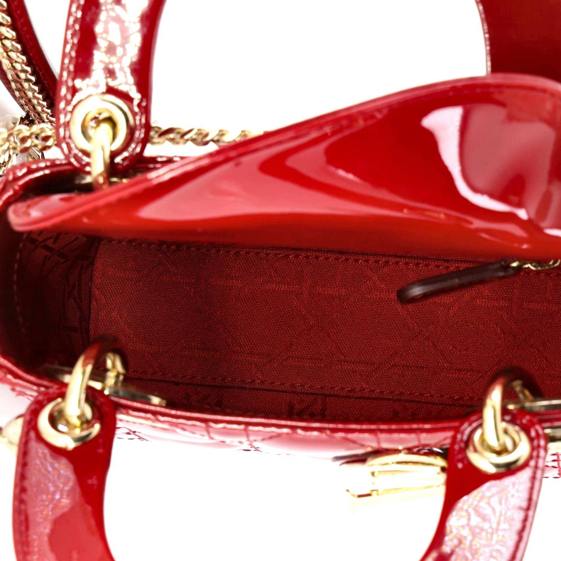Lady Dior Chain Bag Cannage Quilt Patent Mini - Image 5