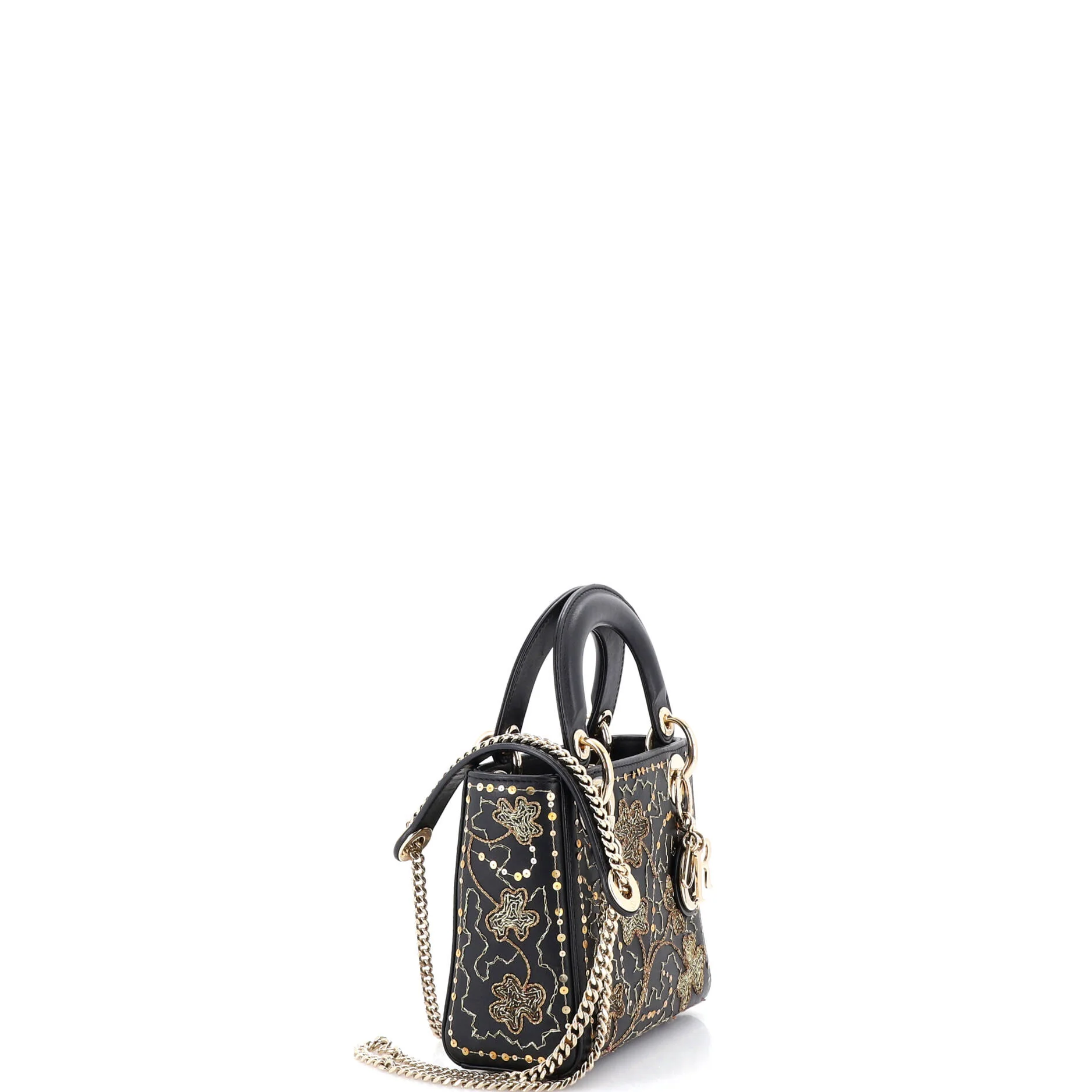 Lady Dior Chain Bag Embroidered Calfskin Mini - Image 2