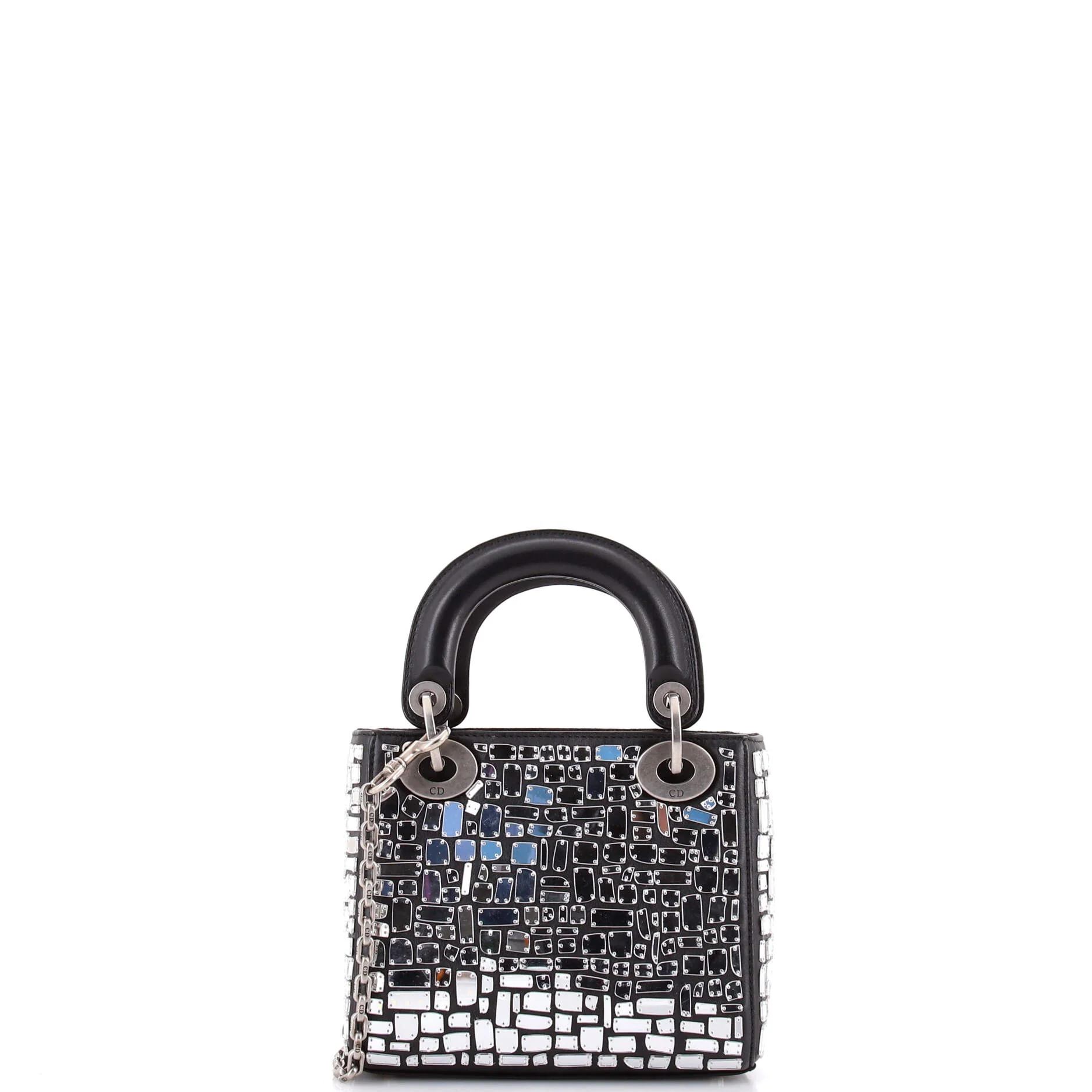 Lady Dior Chain Bag Leather and Mirror Mosaic Mini - Image 3